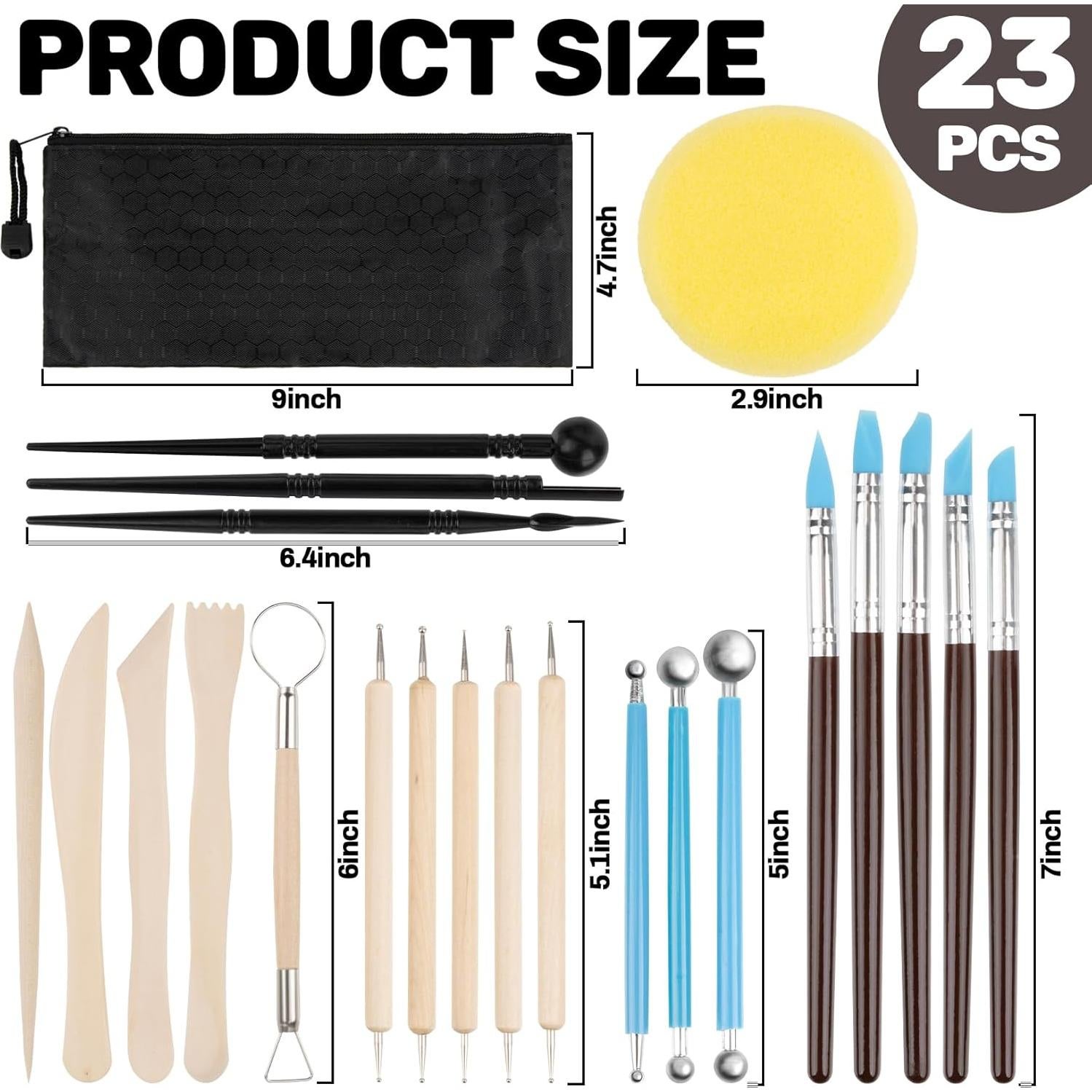 Kit de Herramientas de Arcilla MAQIHAN 23 Piezas Cerámica