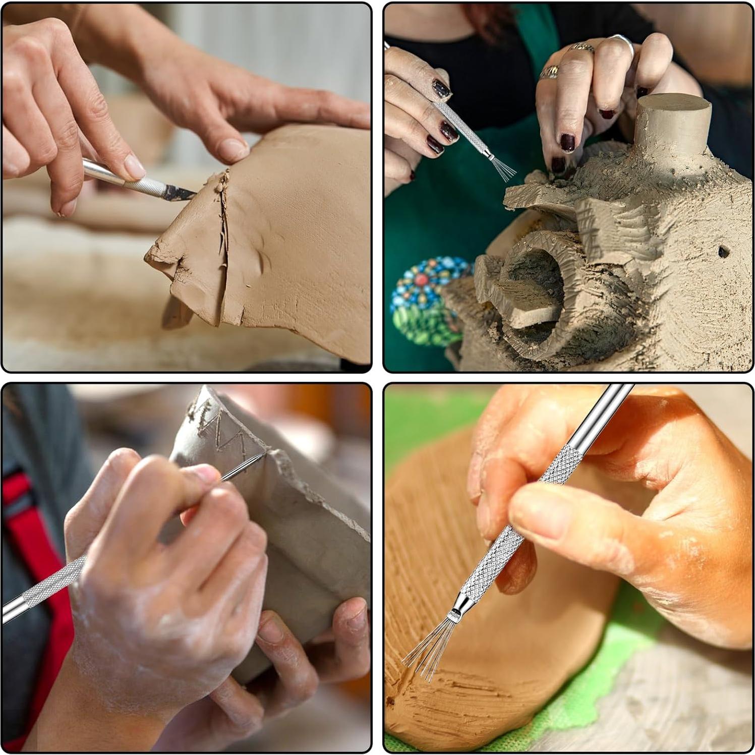 Juego de Herramientas de Aguja de Cerámica Qulkws - 3 Piezas