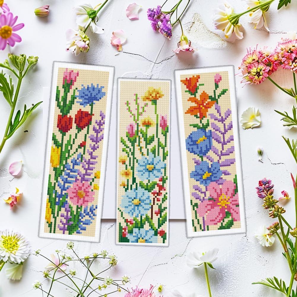 Kit de Marcadores de Punto de Cruz Floral INFUNLY 12 Piezas