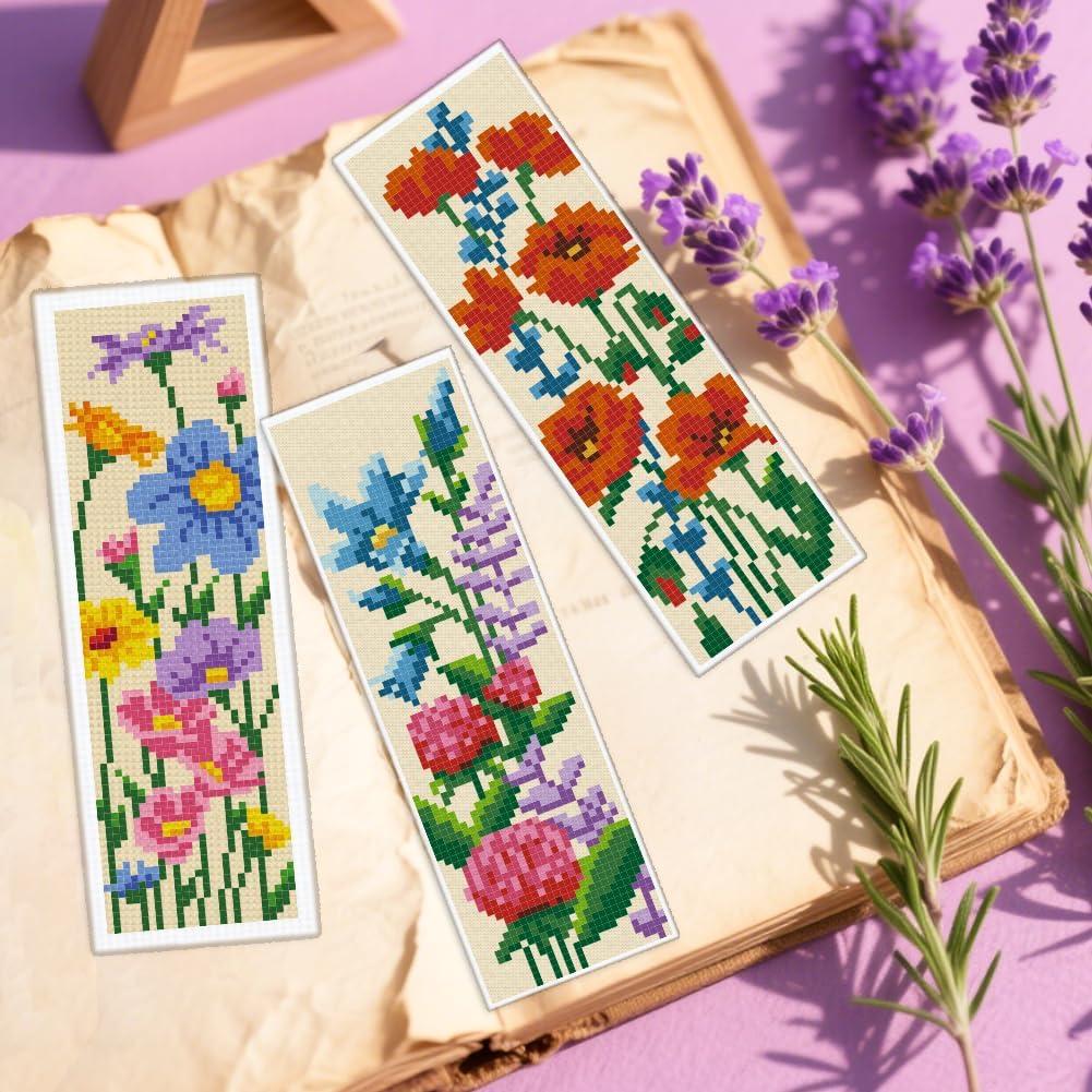 Kit de Marcadores de Punto de Cruz Floral INFUNLY 12 Piezas