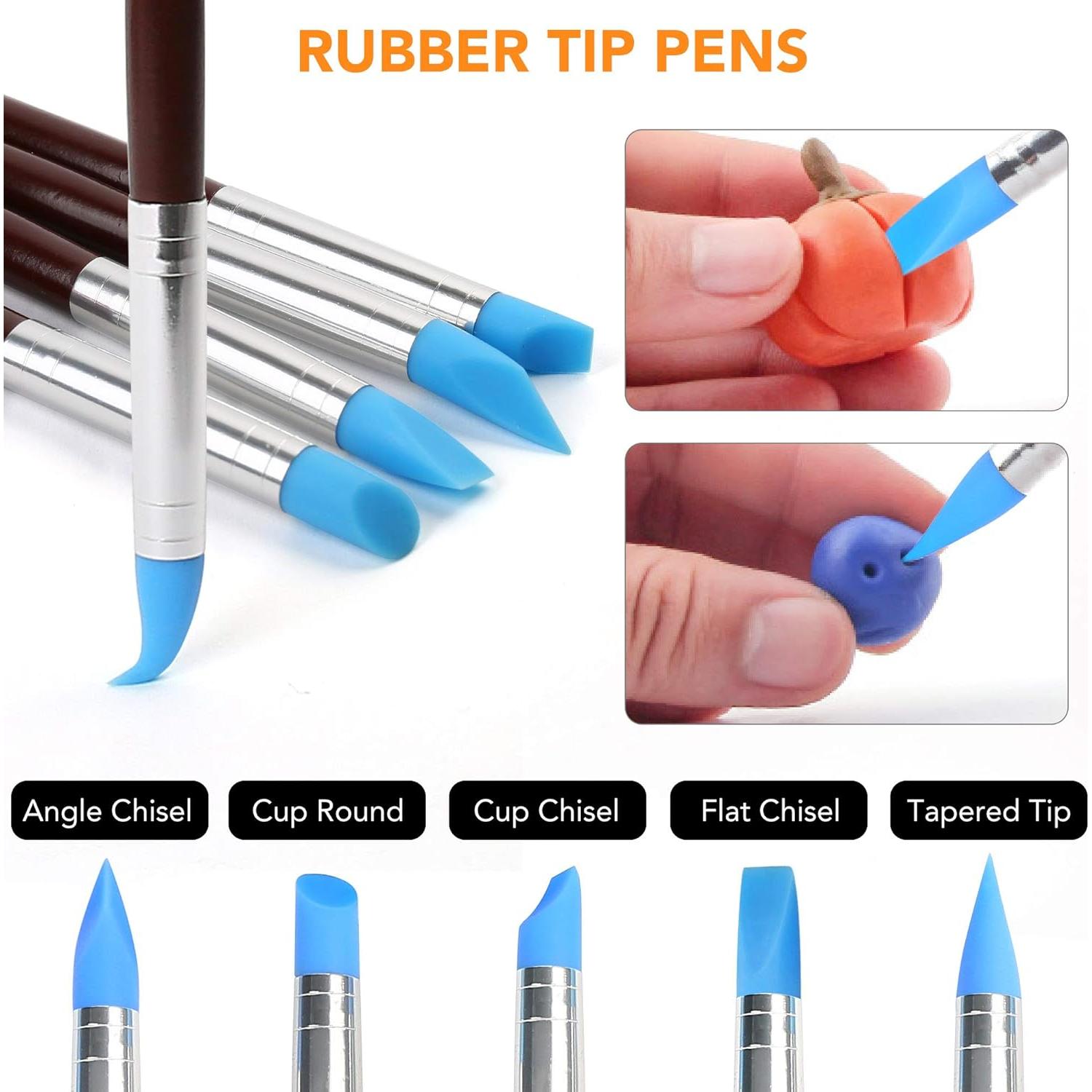 Kit de Herramientas de Arcilla LotFancy 30 Piezas - Acero Inoxidable y Madera