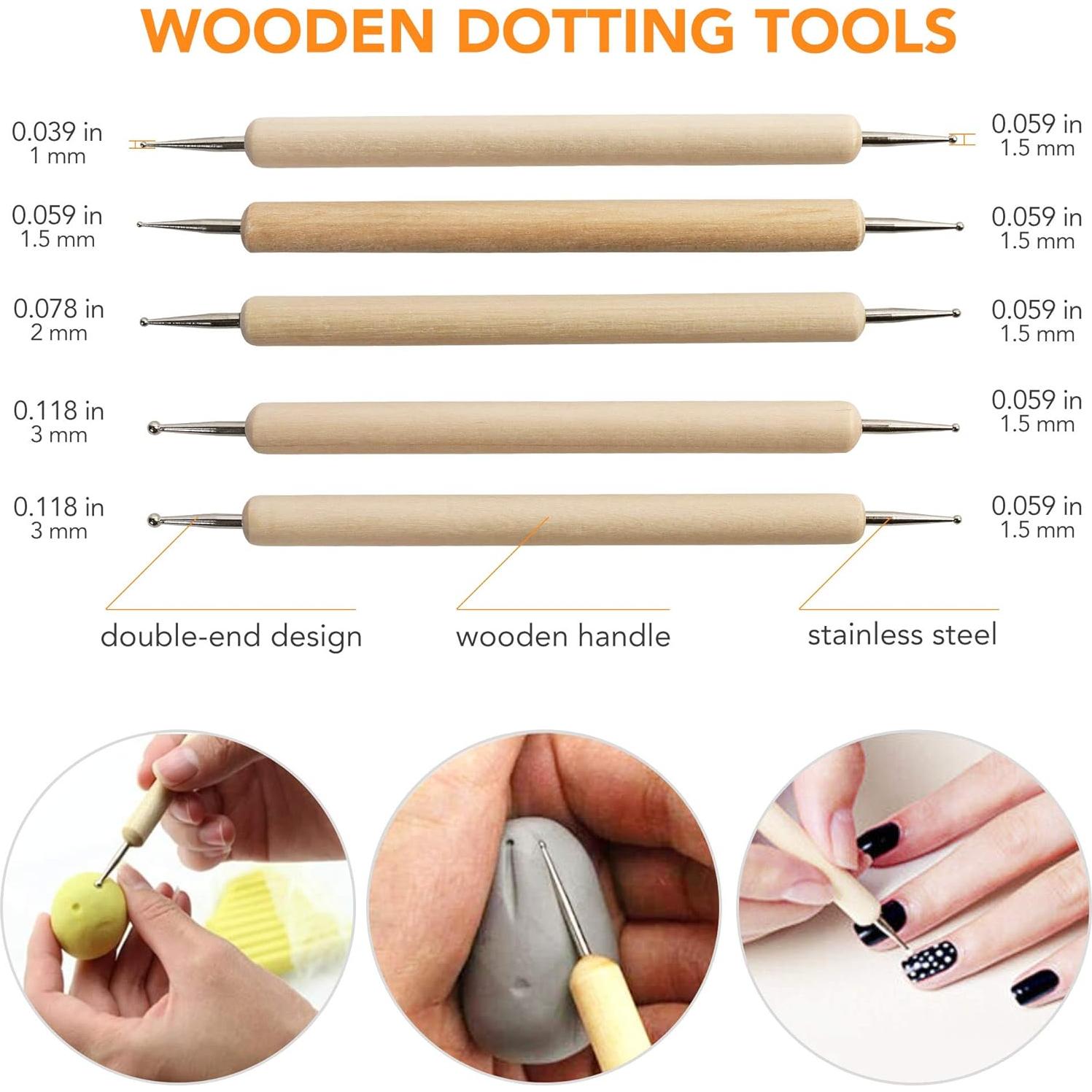 Kit de Herramientas de Arcilla LotFancy 30 Piezas - Acero Inoxidable y Madera