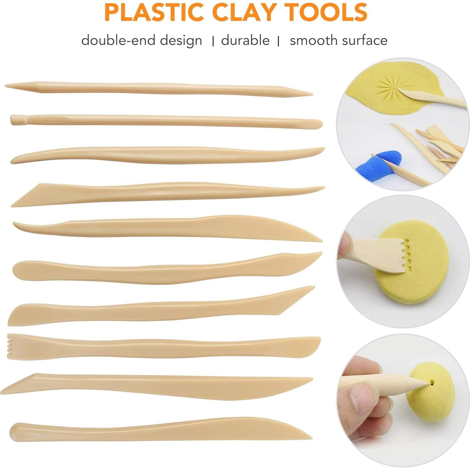 Kit de Herramientas de Arcilla LotFancy 30 Piezas - Acero Inoxidable y Madera