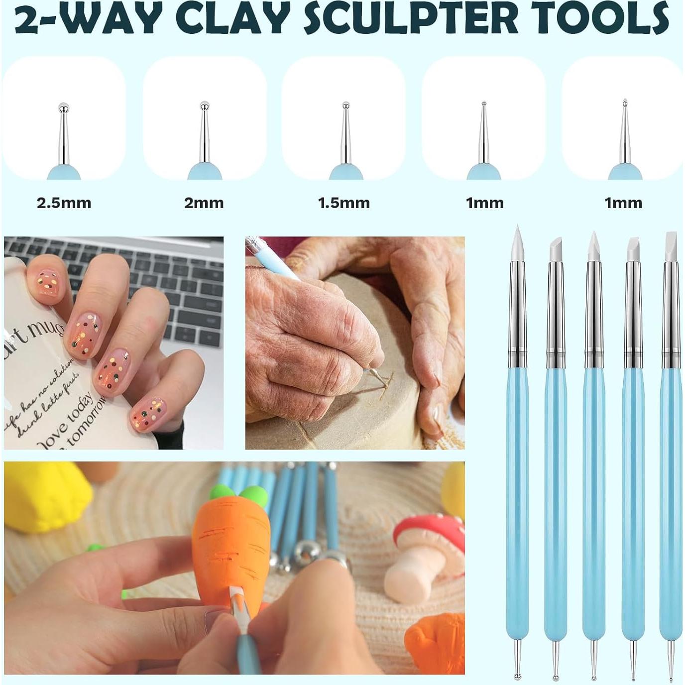 Kit de Herramientas de Escultura de Arcilla Thyrflen 18PCS