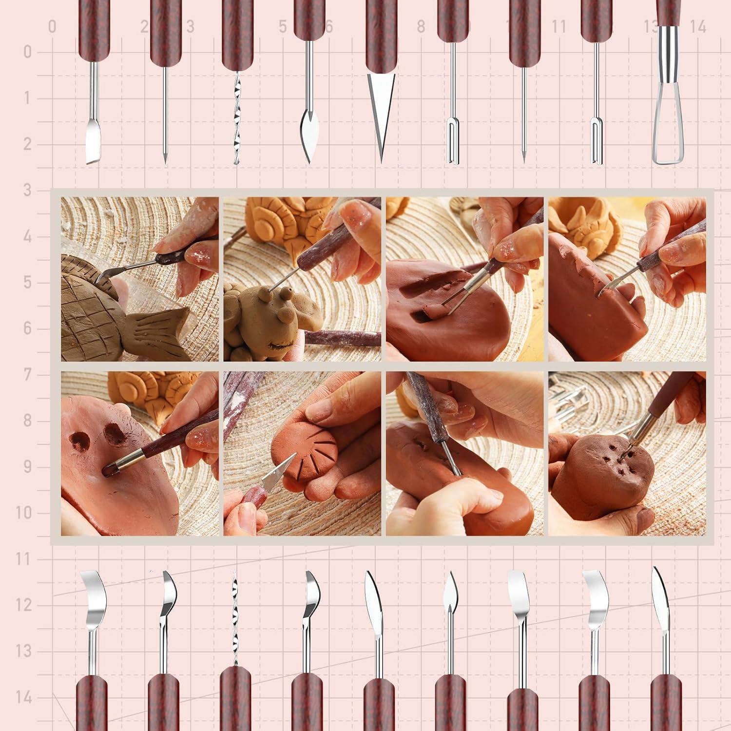 Kit de Herramientas de Escultura en Arcilla Thyrflen 11 Piezas