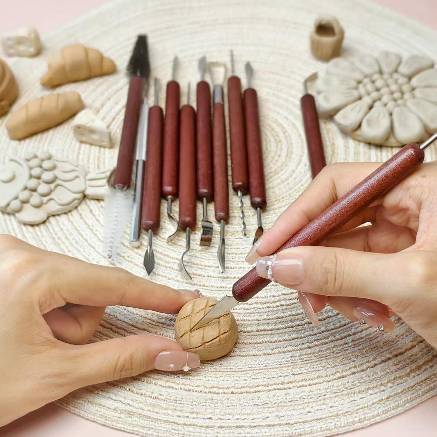 Kit de Herramientas de Escultura en Arcilla Thyrflen 11 Piezas