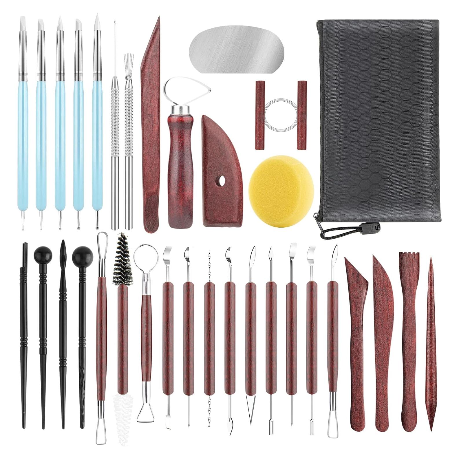 Kit de Herramientas de Arcilla Thyrflen 34 Piezas para Escultura