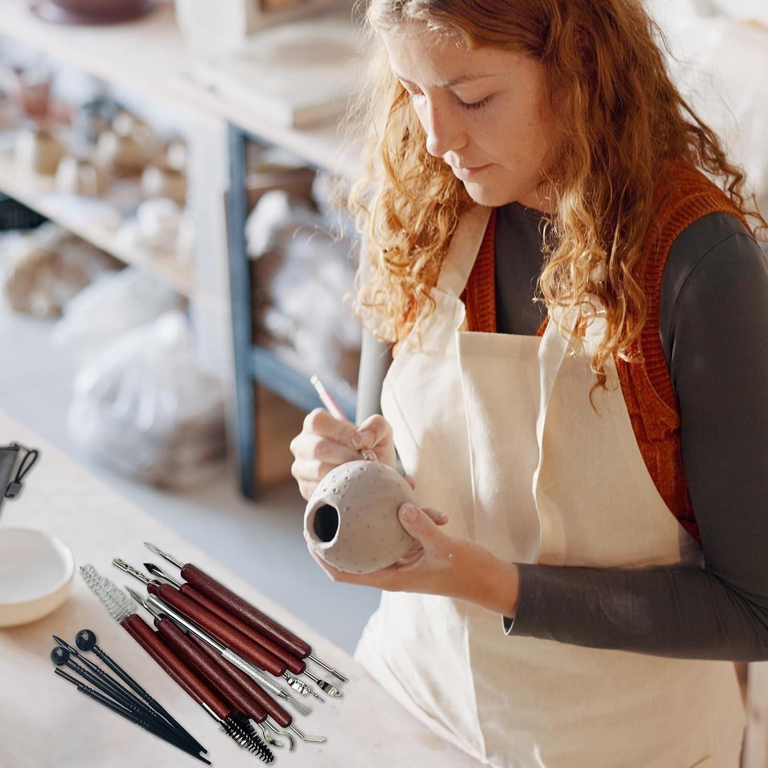 Kit de Herramientas de Arcilla Thyrflen 34 Piezas para Escultura