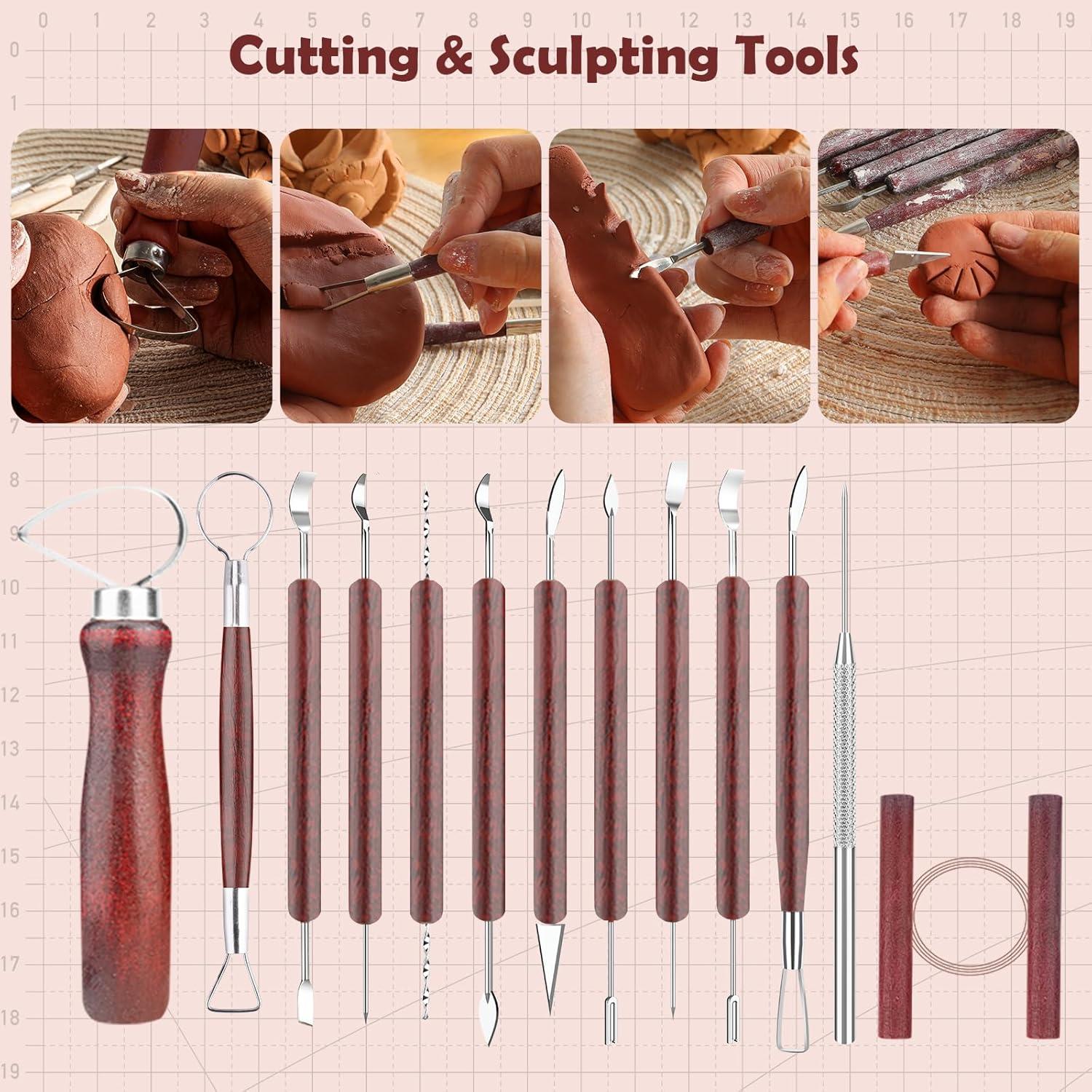 Kit de Herramientas de Arcilla Thyrflen 34 Piezas para Escultura