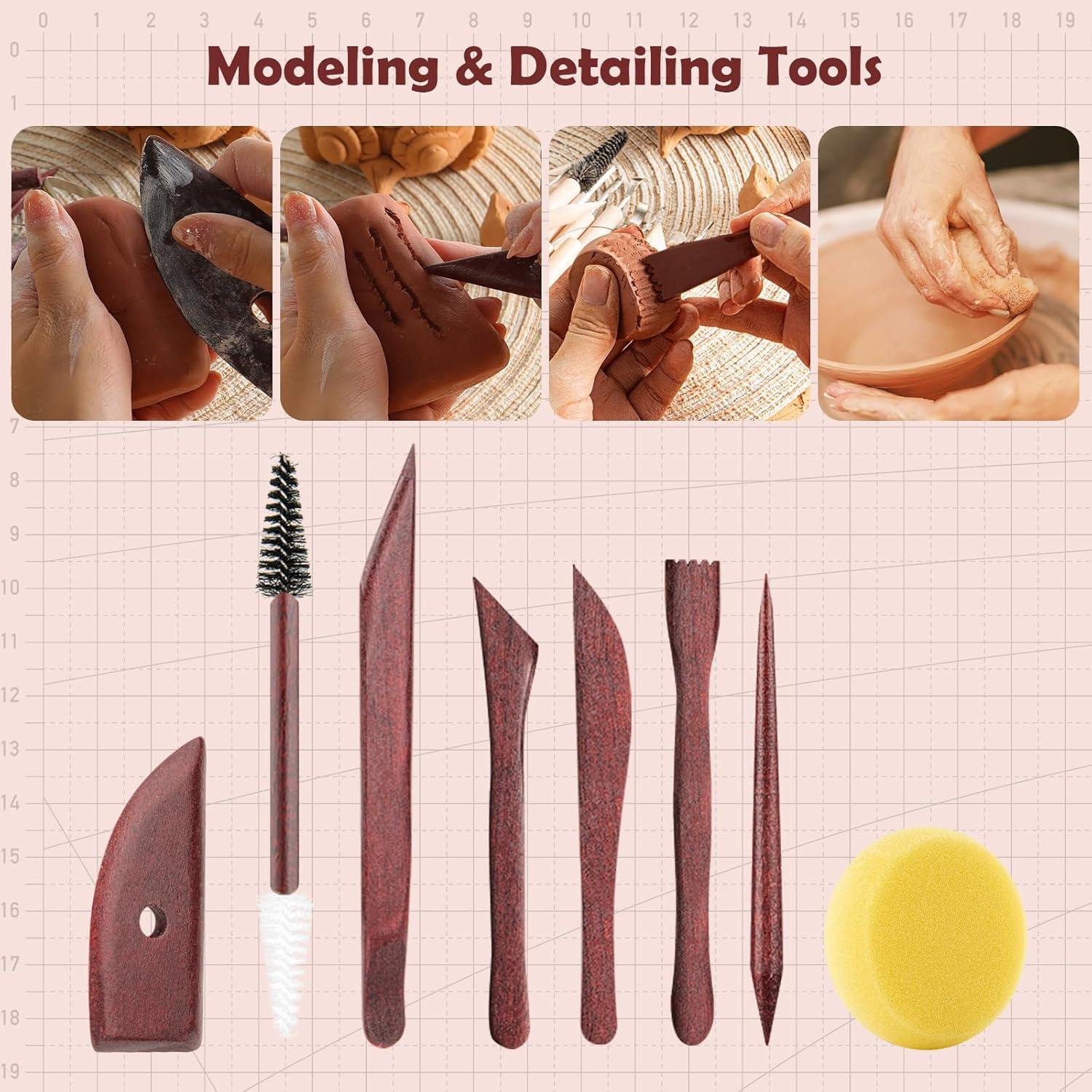 Kit de Herramientas de Arcilla Thyrflen 34 Piezas para Escultura