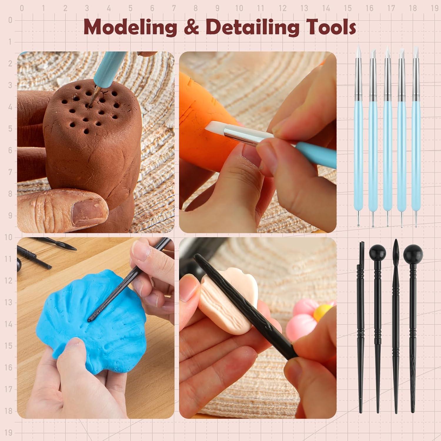 Kit de Herramientas de Arcilla Thyrflen 34 Piezas para Escultura