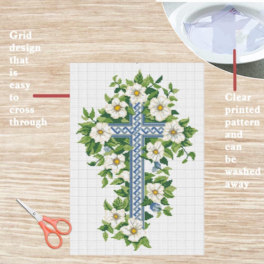 Kit de Punto Cruz FREEBLOSS Flores de Primavera para Principiantes