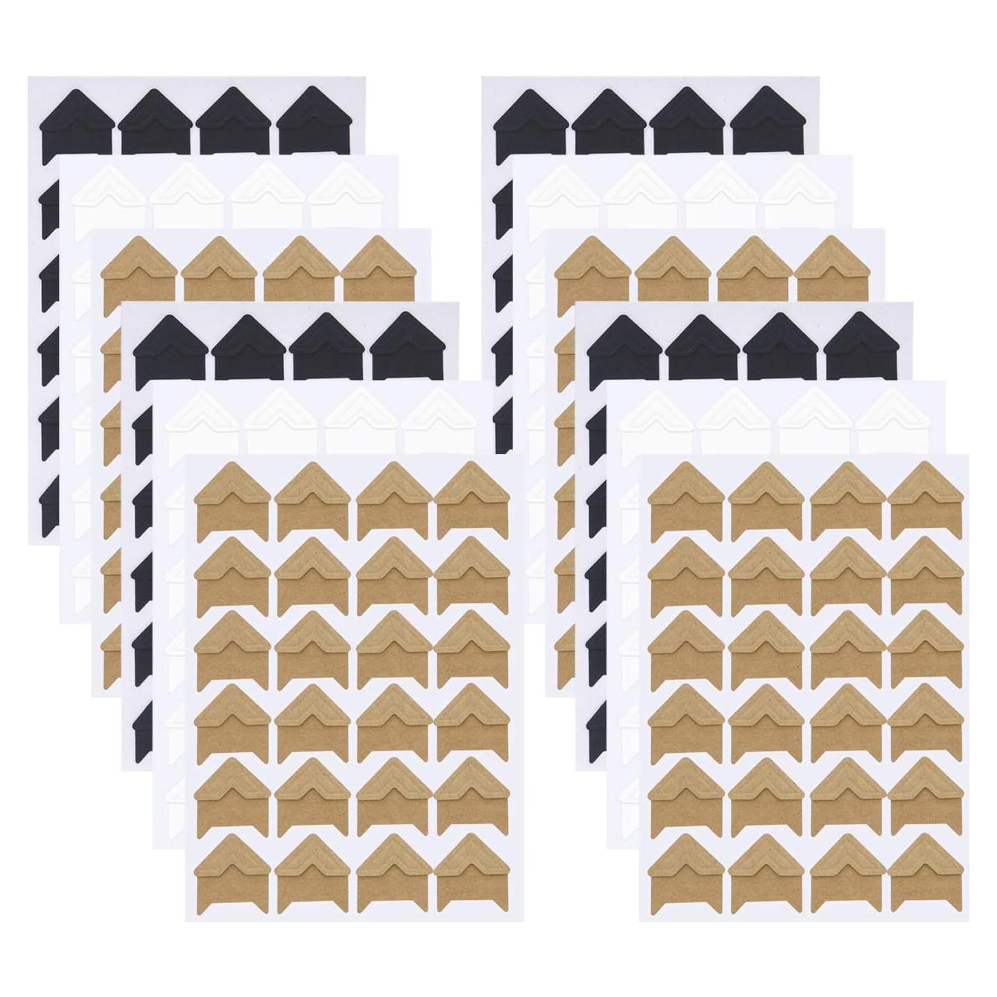 Esquinas de Fotos Autoadhesivas Sunmns - 12 Hojas, 288 Piezas