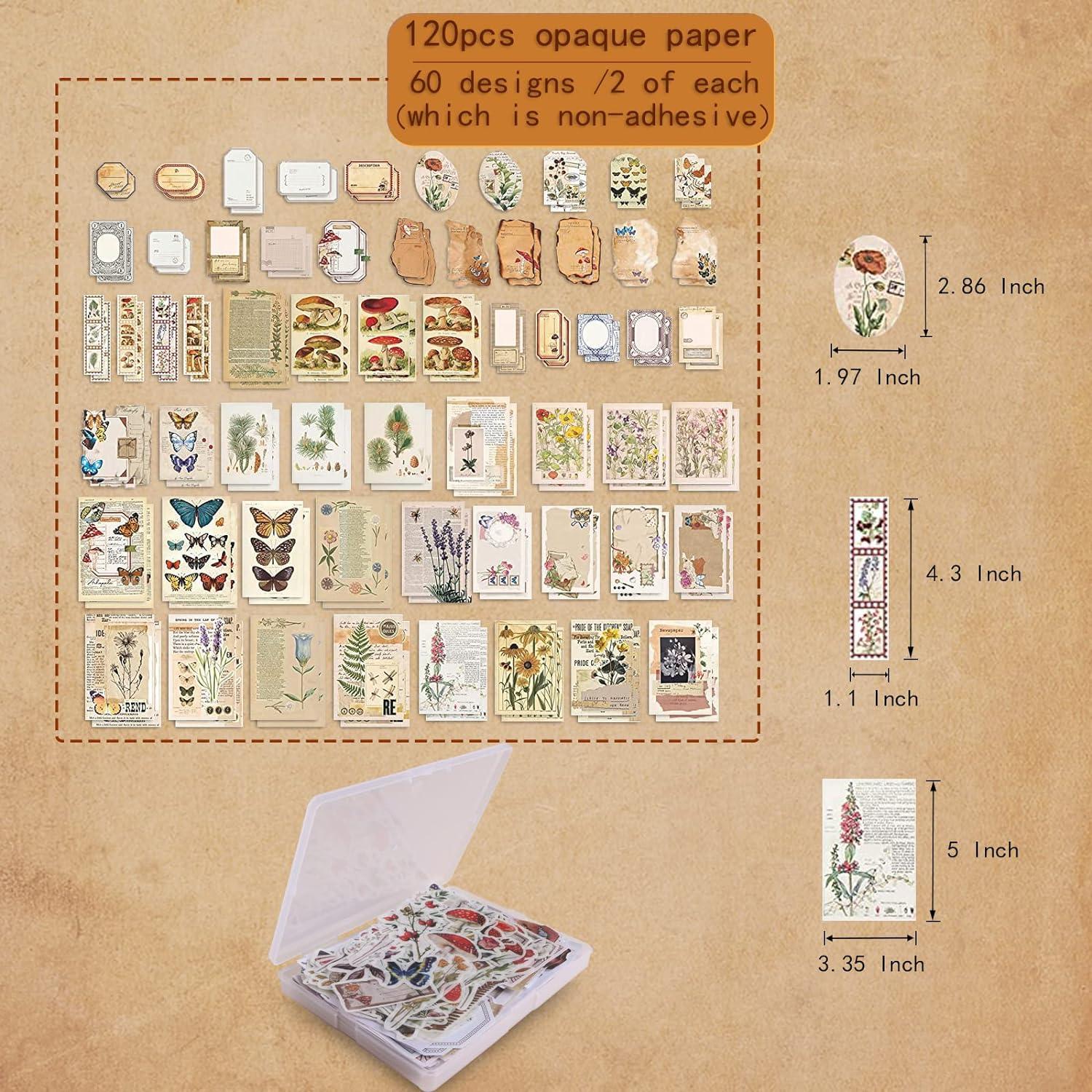 Kit 200 Stickers Vintage Vecbain para Scrapbooking y Journaling