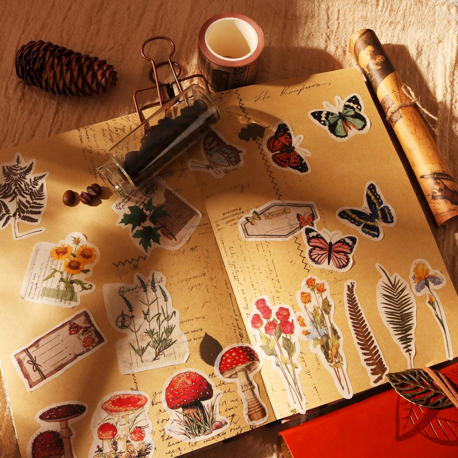 Kit 200 Stickers Vintage Vecbain para Scrapbooking y Journaling