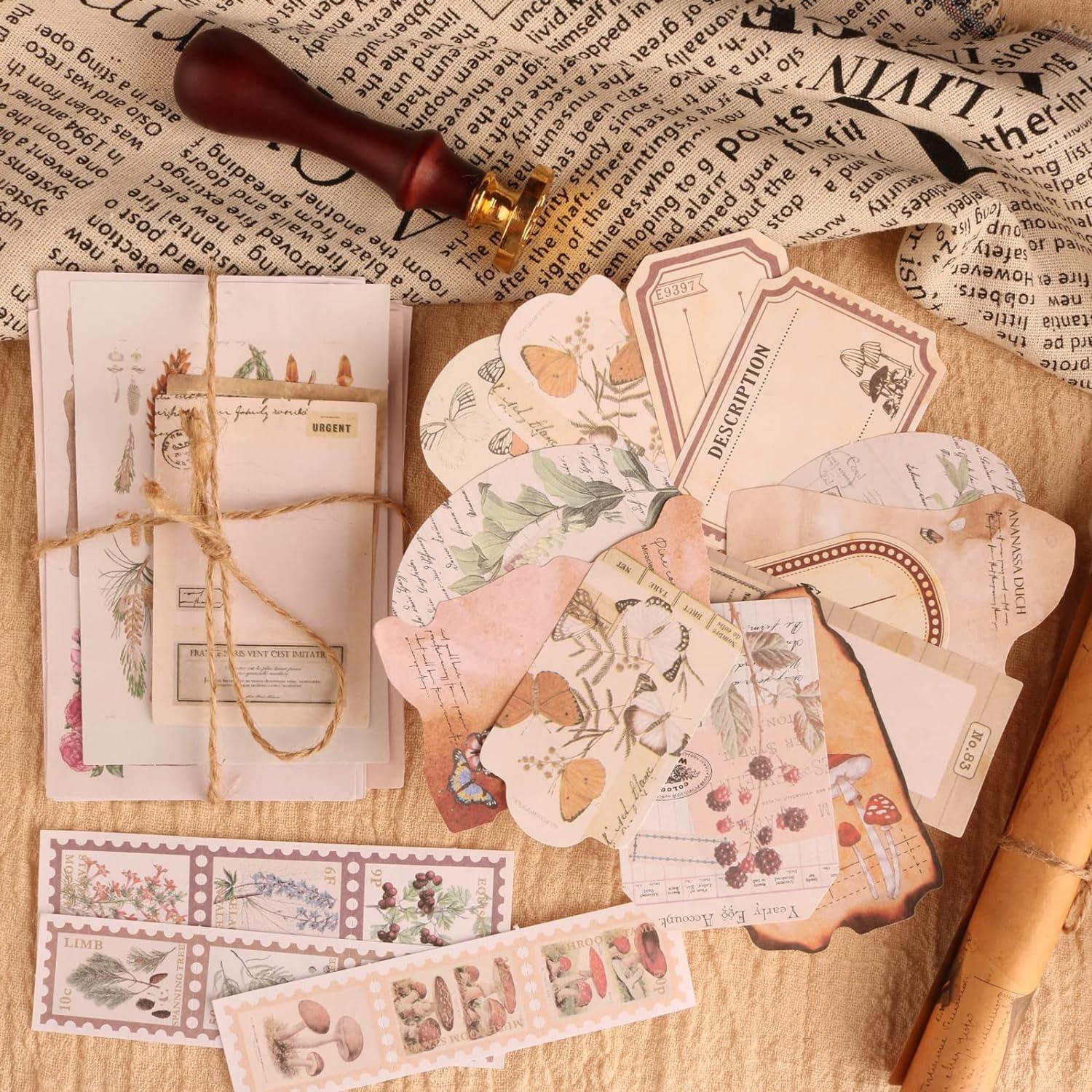 Kit 200 Stickers Vintage Vecbain para Scrapbooking y Journaling