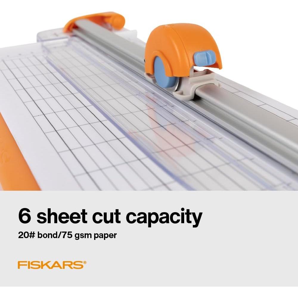 Cortadora de Papel Rotativa Fiskars 12" (30.48 cm) Portátil