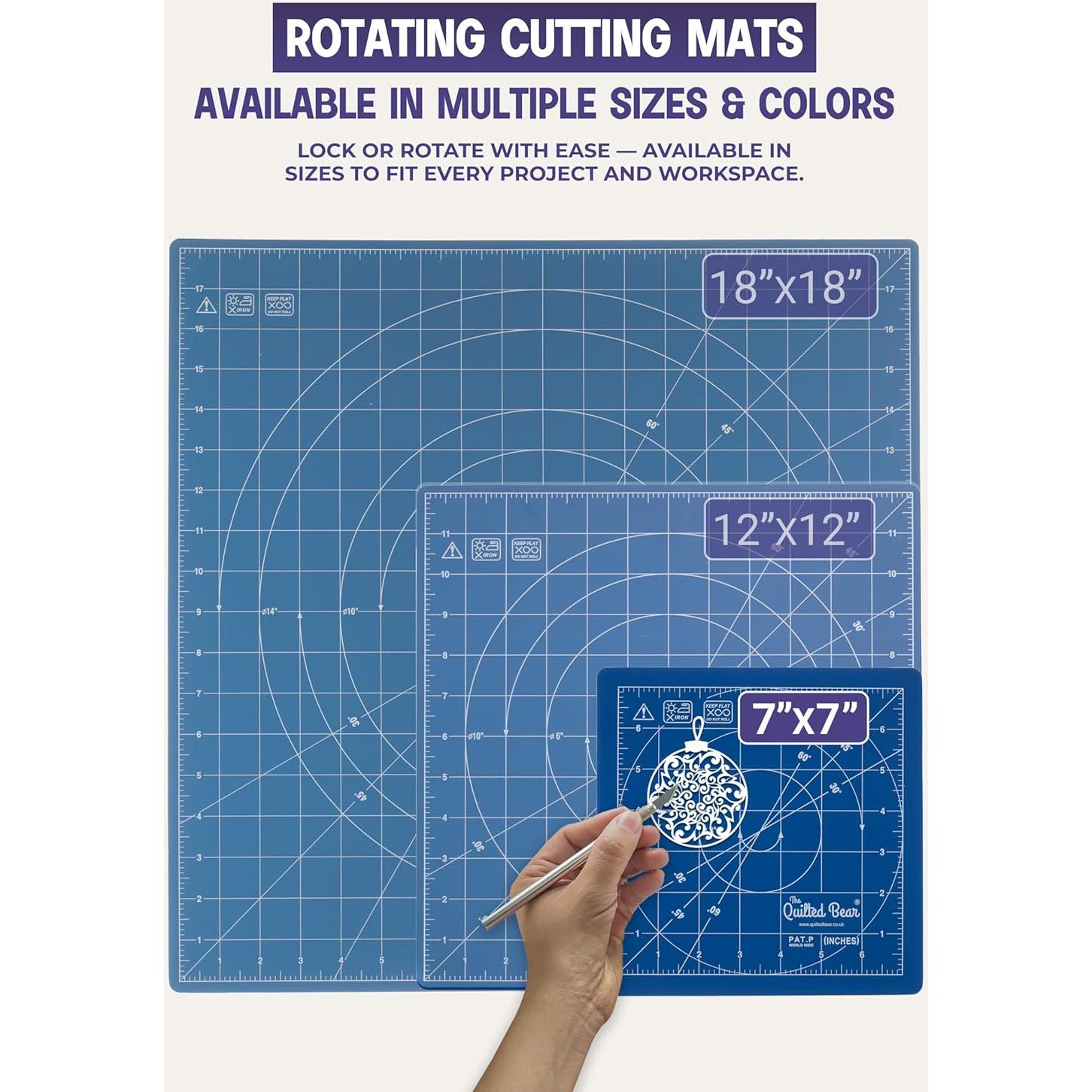 Almohadilla de Corte Rotativa The Quilted Bear 18 x 18 cm Azul