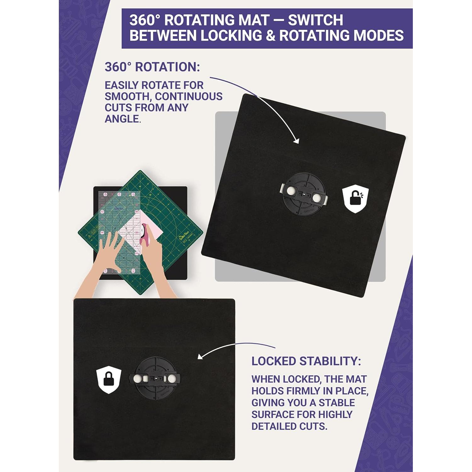 Almohadilla de Corte Rotativa The Quilted Bear 18 x 18 cm Azul