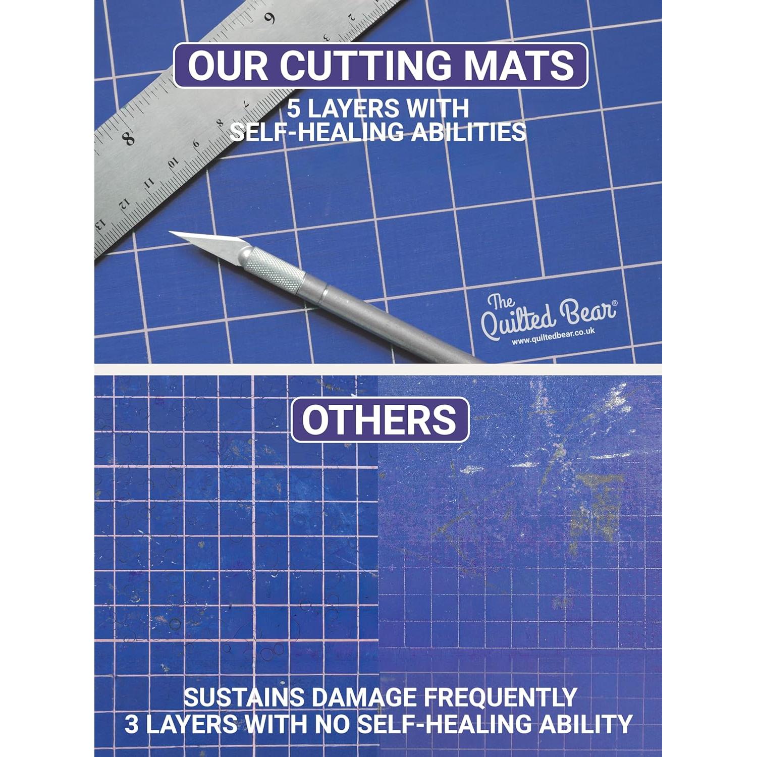 Almohadilla de Corte Rotativa The Quilted Bear 18 x 18 cm Azul