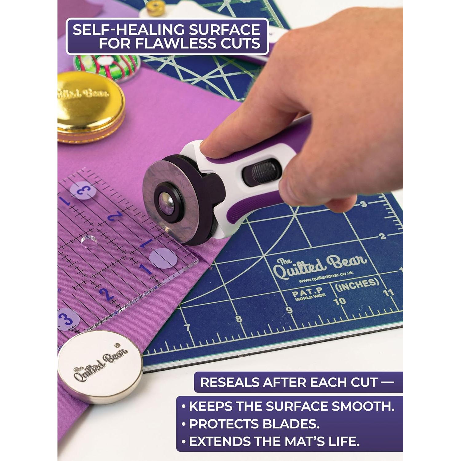 Almohadilla de Corte Rotativa The Quilted Bear 18 x 18 cm Azul