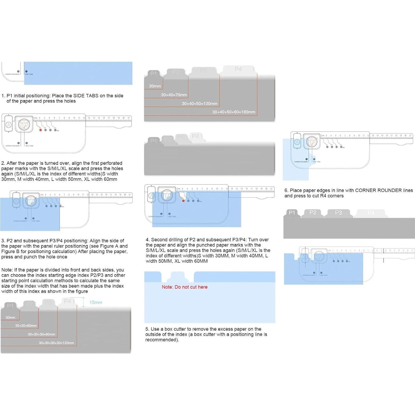 Perforador de Pestañas AYNEFY con 4 Tamaños de Etiquetas