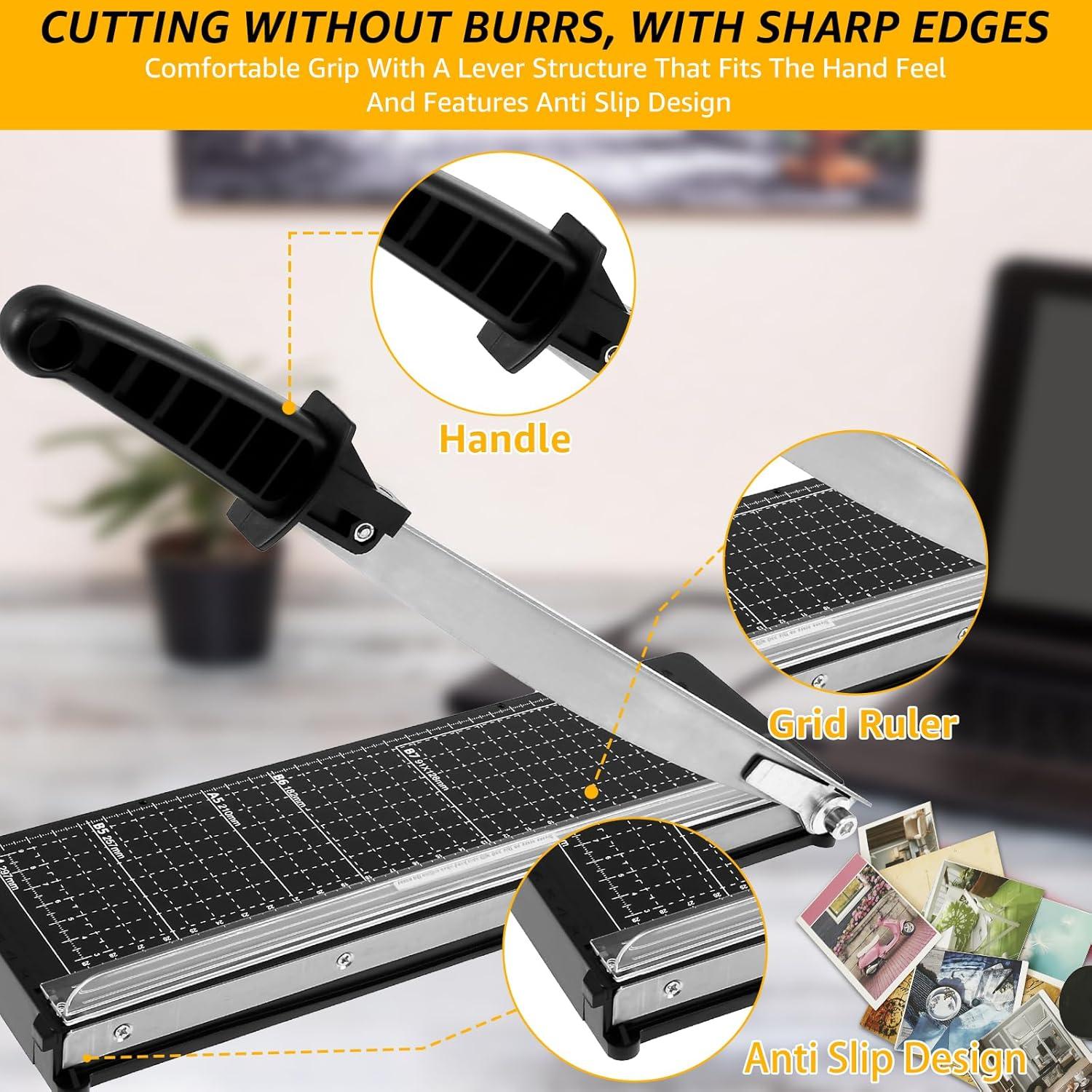 Cortadora de Papel Guillotina Kandishiex 30 cm 8 Hojas Negro