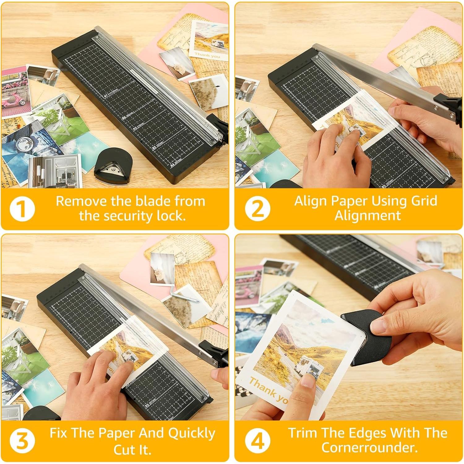 Cortadora de Papel Guillotina Kandishiex 30 cm 8 Hojas Negro