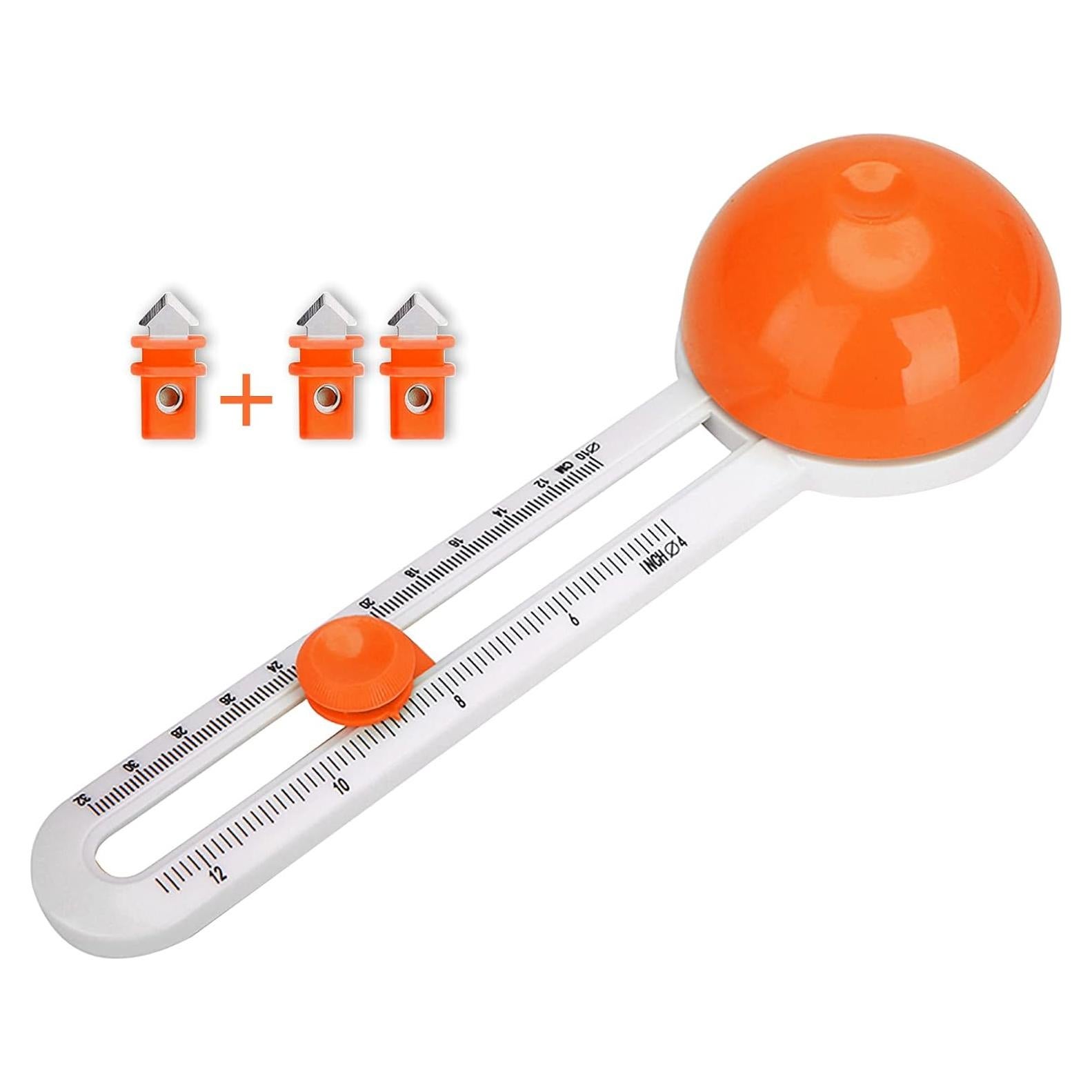 Cortador de Círculos QYQRQF Ajustable 10-33 cm Naranja