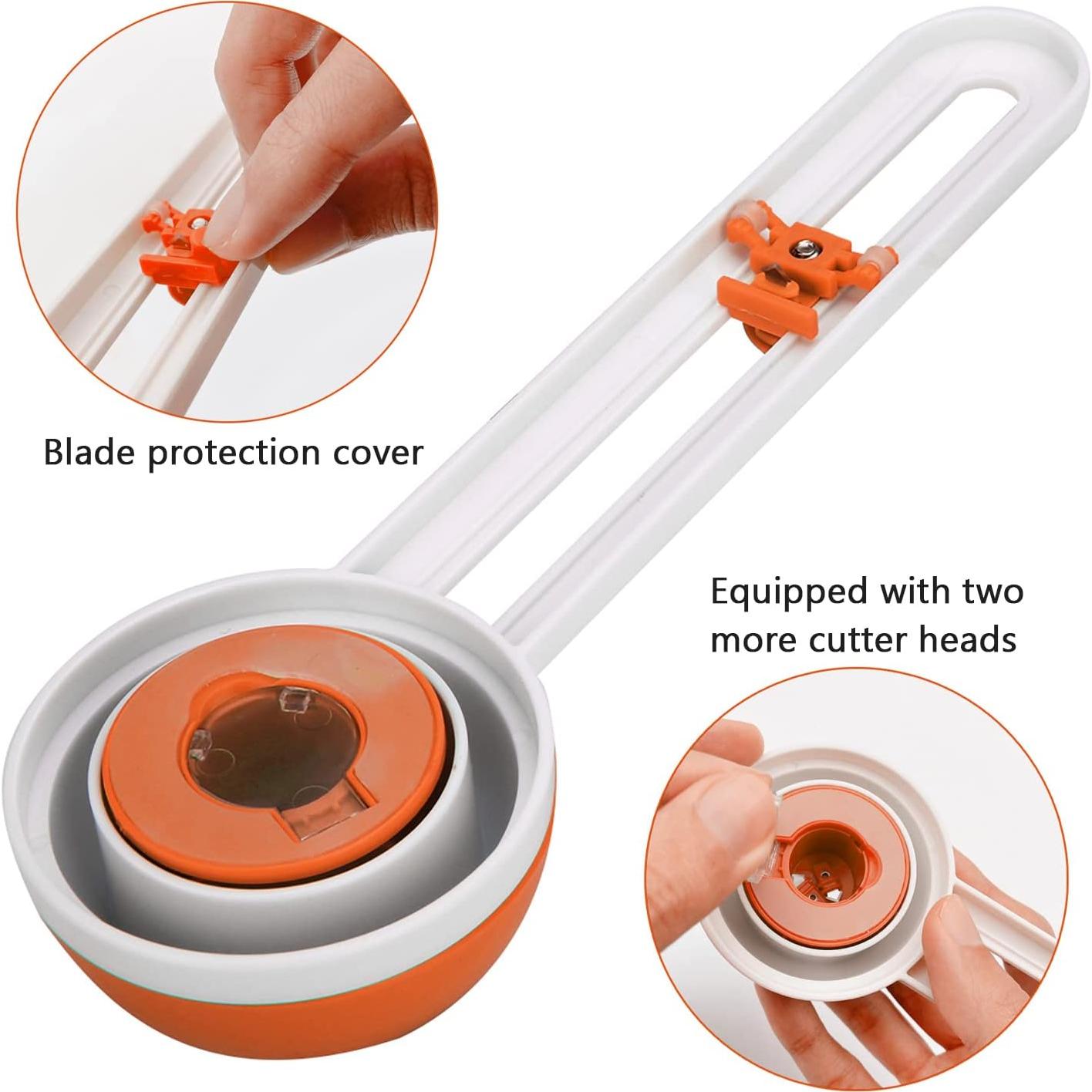 Cortador de Círculos QYQRQF Ajustable 10-33 cm Naranja