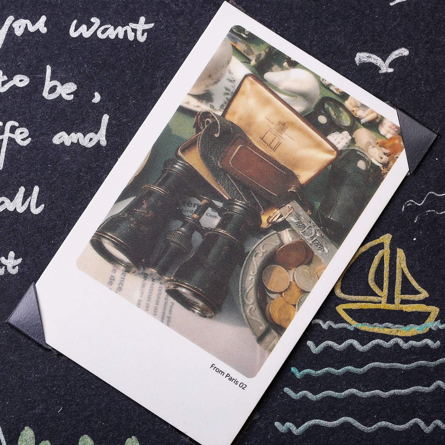 Esquinas Adhesivas para Fotos Bememo 2040 Piezas PVC Negro