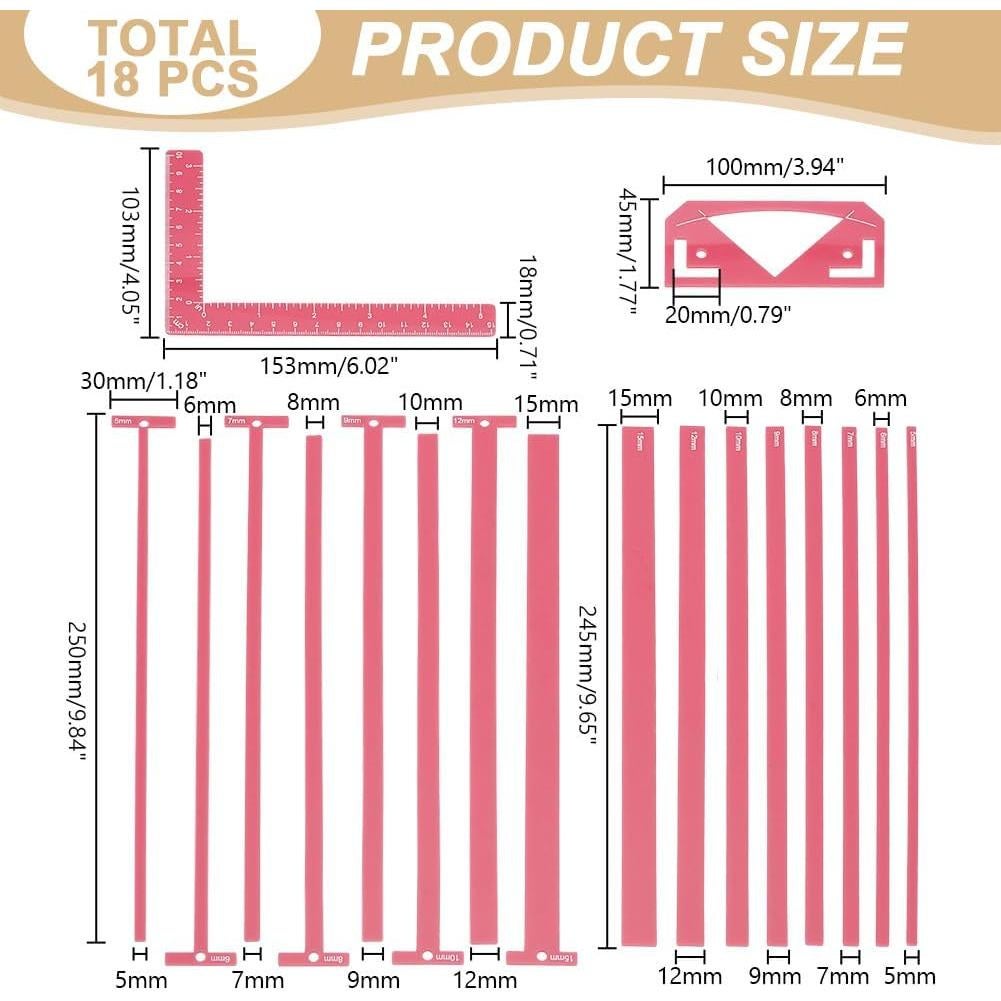 Juego de 18 Herramientas de Encuadernación HOBBIESAY Acrílico