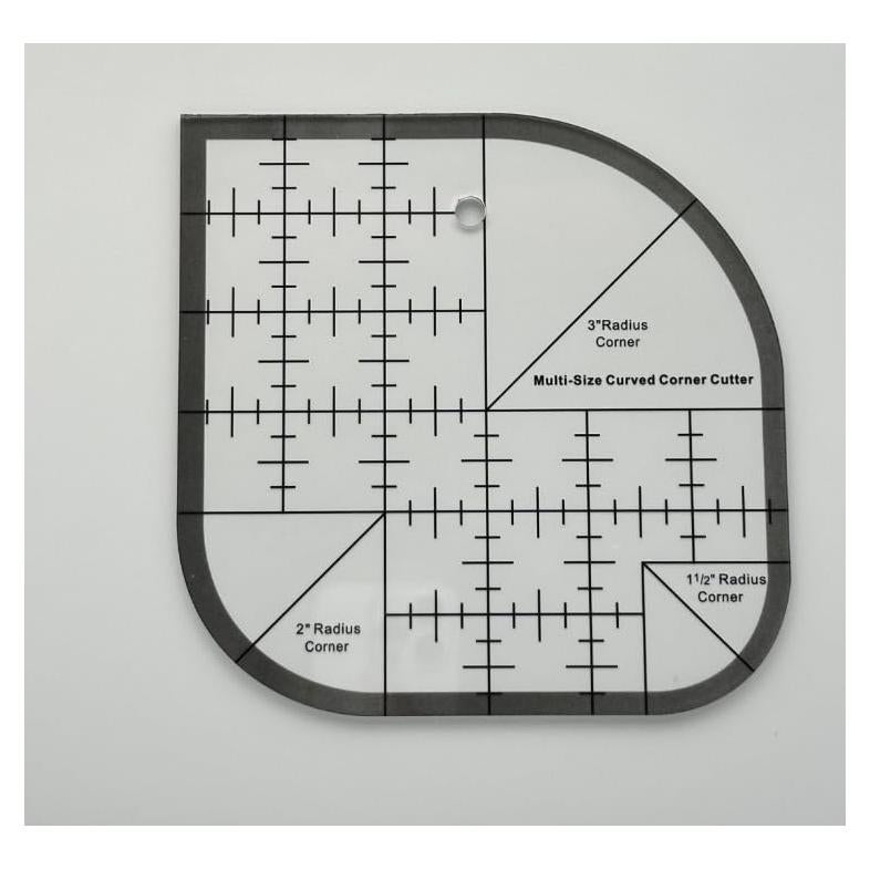 Regla de Costura Acrílica Mairuker 154x154mm con Cortador Curvo