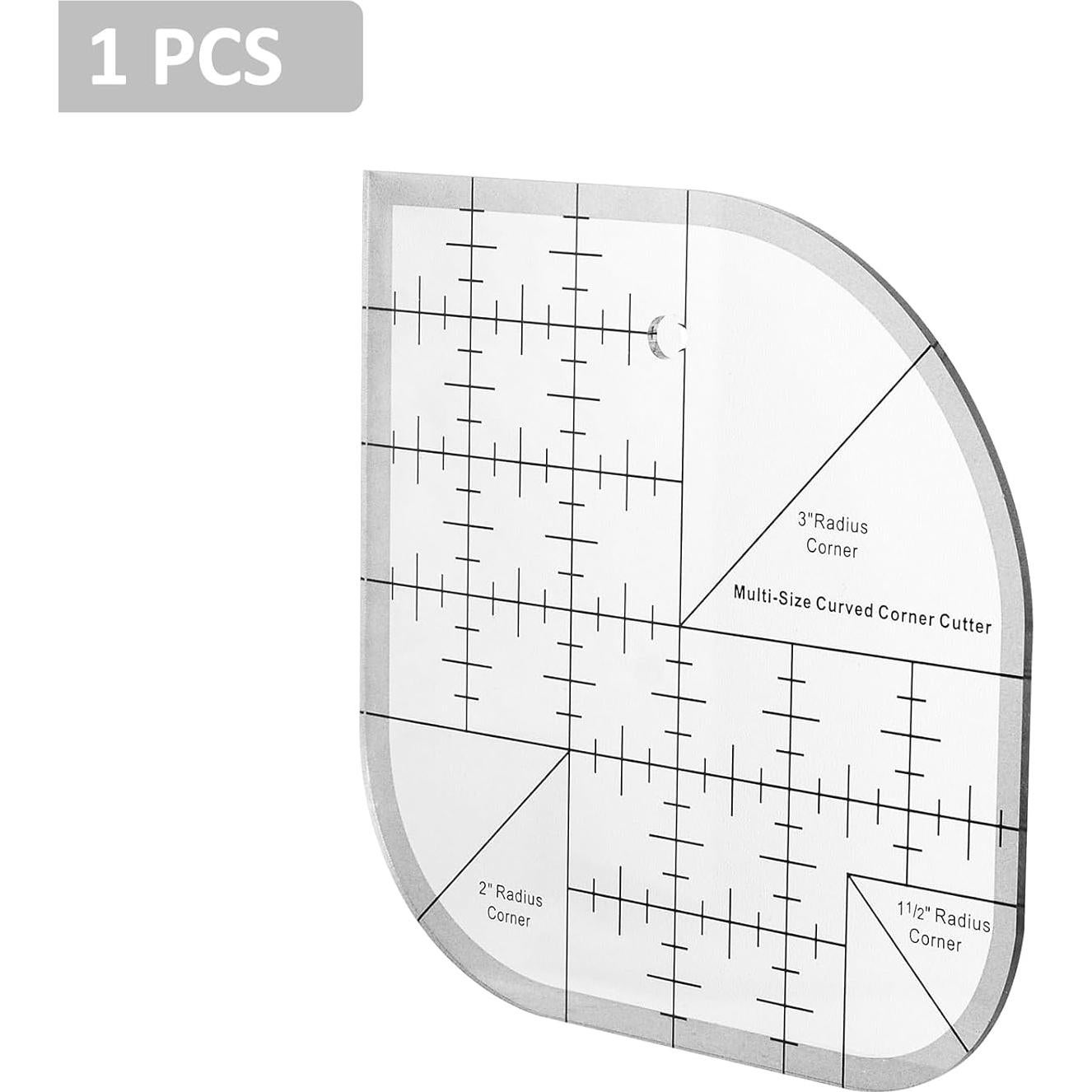 Regla de Costura Acrílica Mairuker 154x154mm con Cortador Curvo