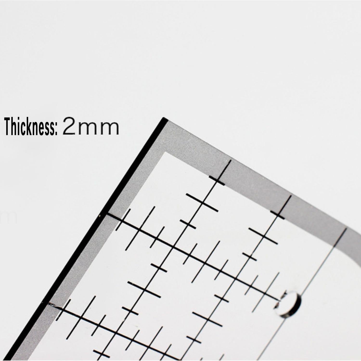 Regla de Costura Acrílica Mairuker 154x154mm con Cortador Curvo