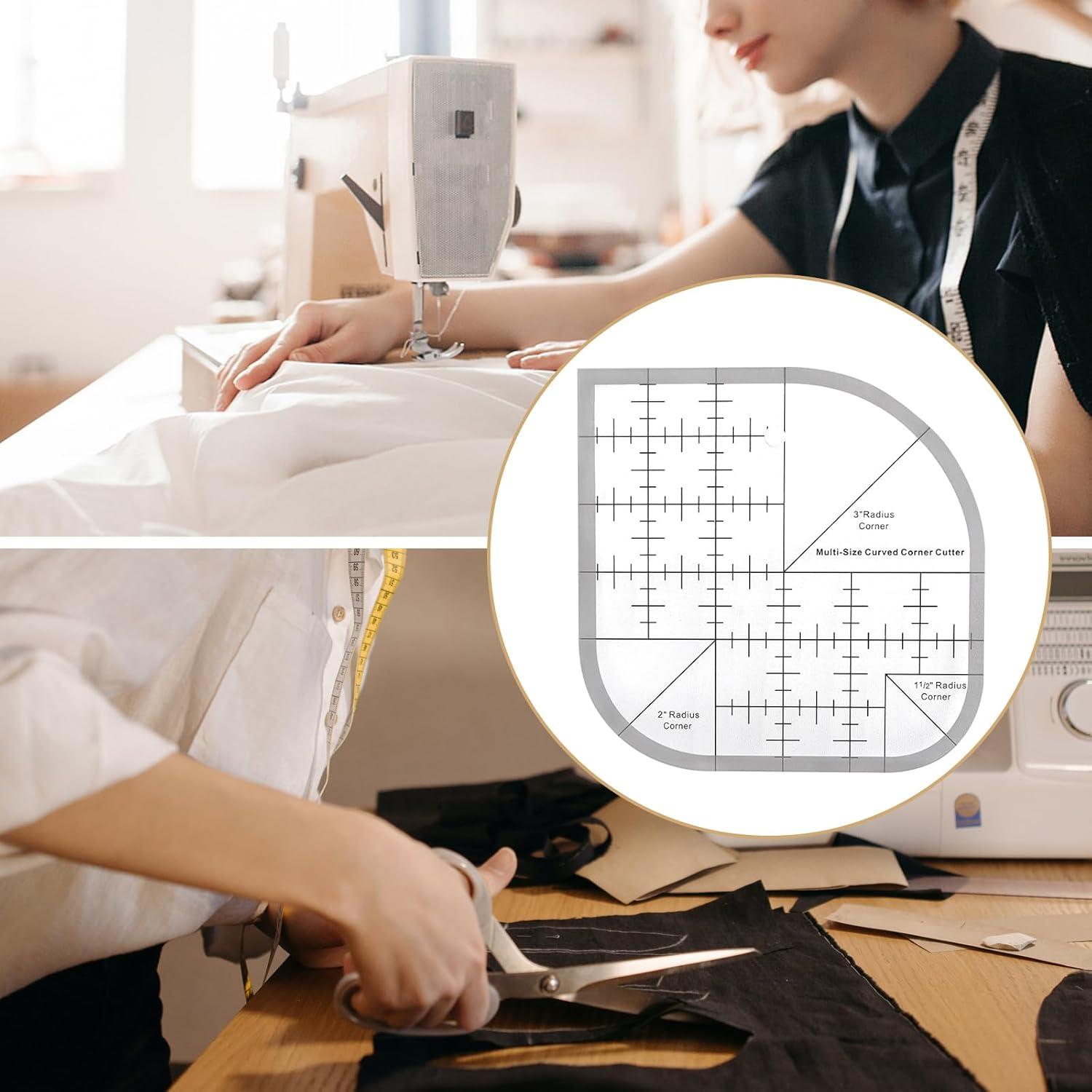 Regla de Costura Acrílica Mairuker 154x154mm con Cortador Curvo