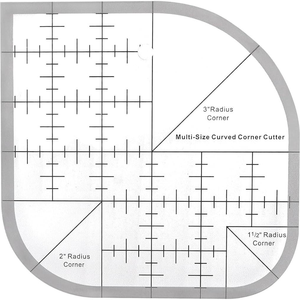 Regla de Costura Acrílica Mairuker 154x154mm con Cortador Curvo