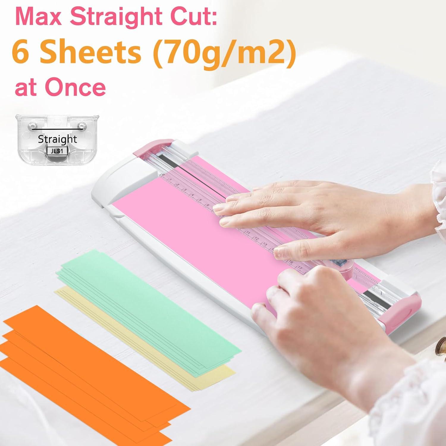 Cortadora de Papel 3 en 1 Meafeng A5 Rosa - Cortes, Perforaciones y Puntuaciones