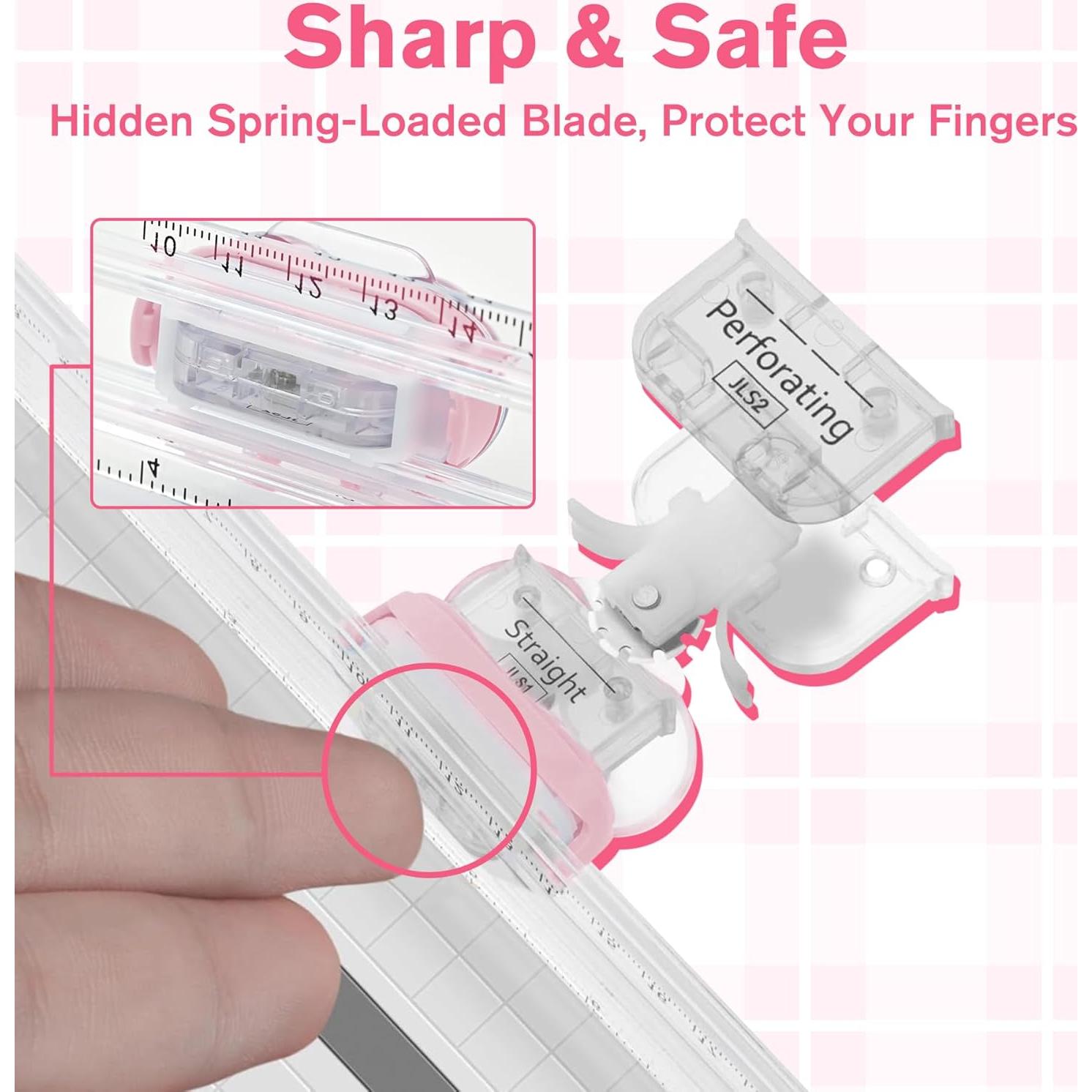 Cortadora de Papel 3 en 1 Meafeng A5 Rosa - Cortes, Perforaciones y Puntuaciones