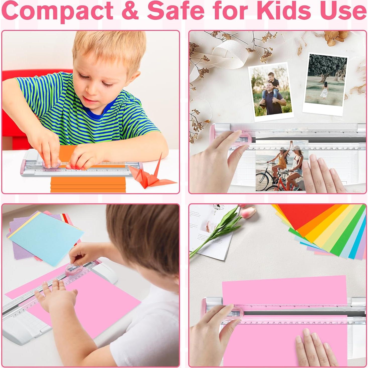 Cortadora de Papel 3 en 1 Meafeng A5 Rosa - Cortes, Perforaciones y Puntuaciones