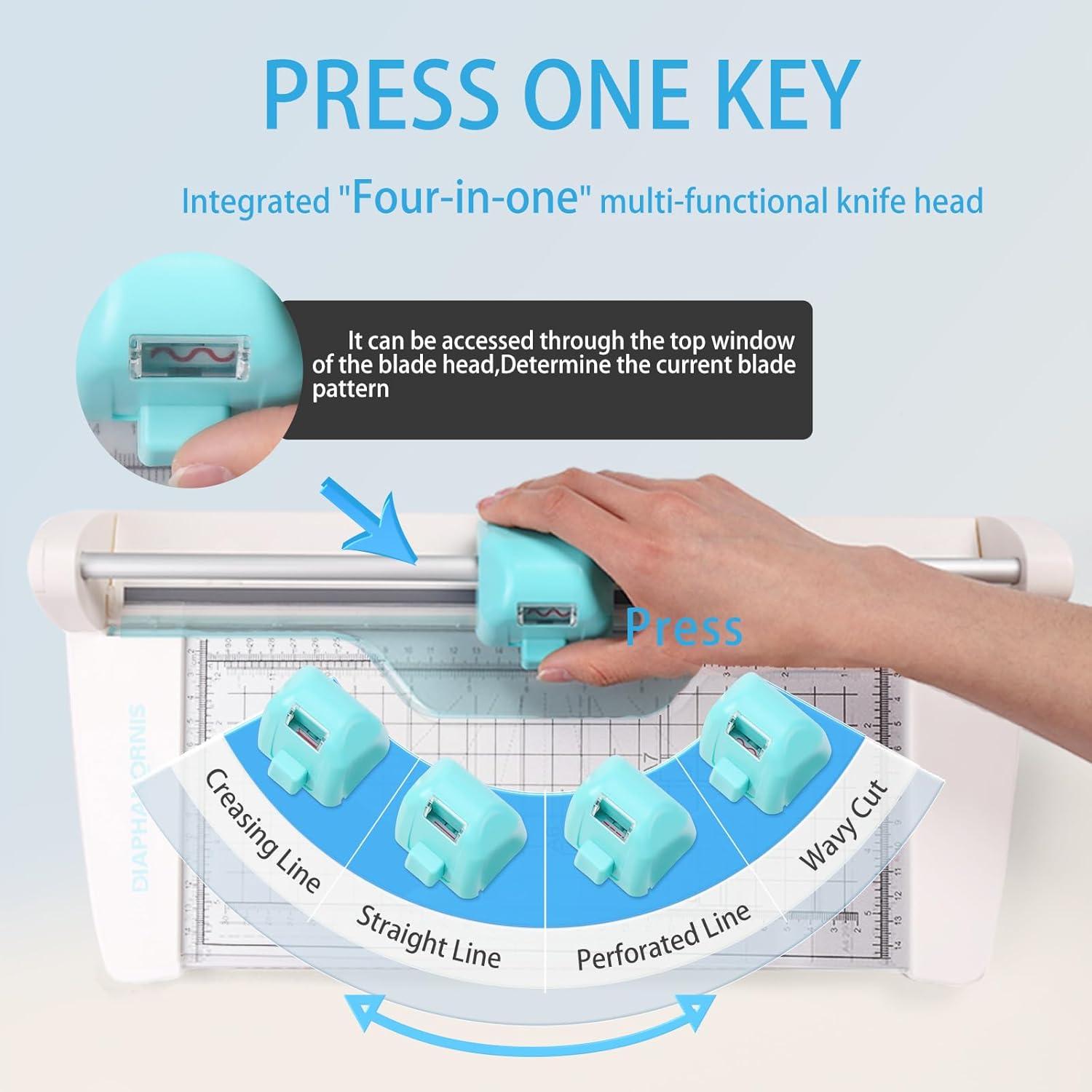 Cortadora de Papel Rotativa 4-en-1 DIAPHANORNIS 30.48 cm