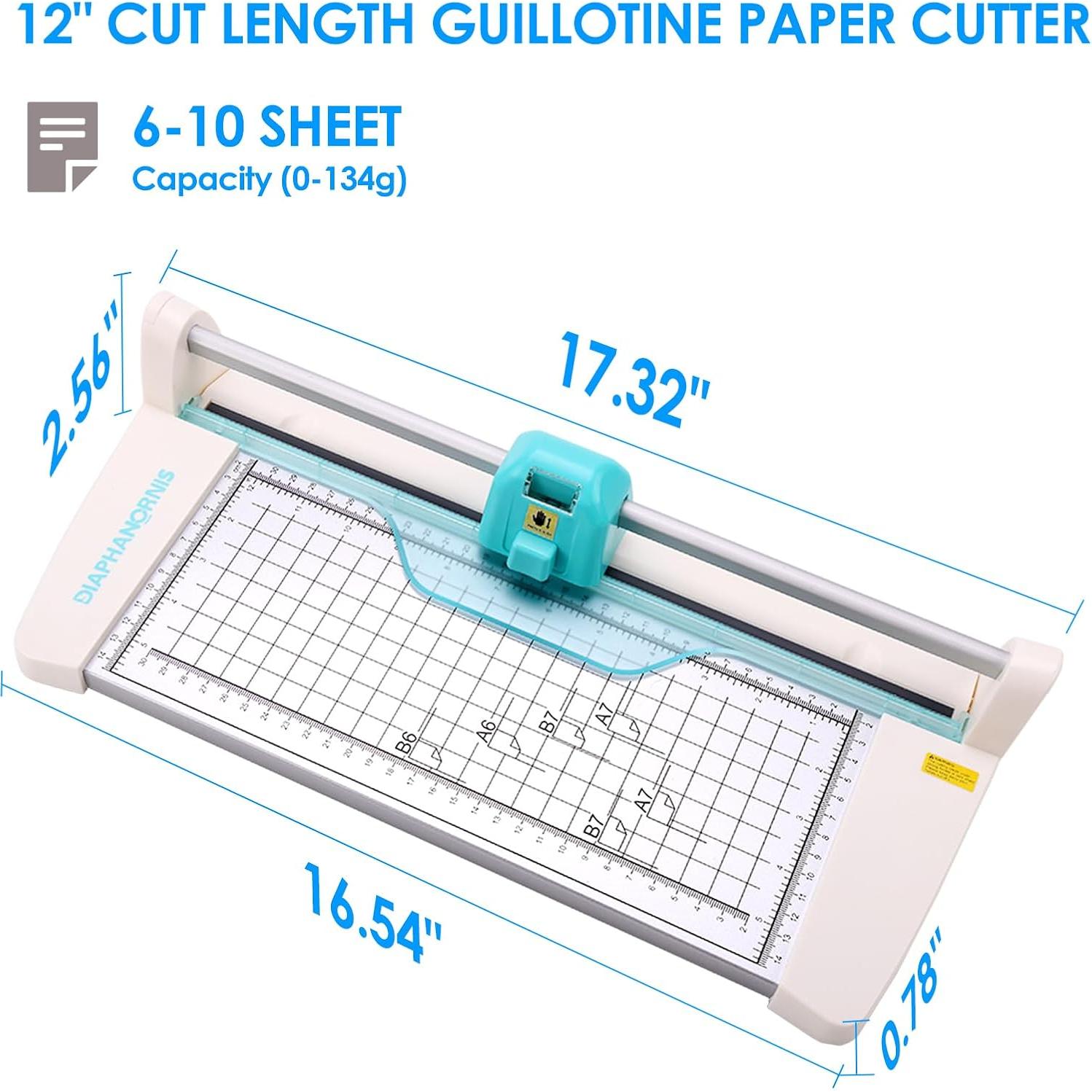 Cortadora de Papel Rotativa 4-en-1 DIAPHANORNIS 30.48 cm