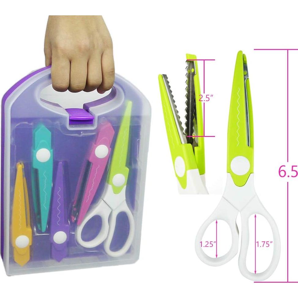 Juego de Tijeras Decorativas Binwish 5 Pares con Organizador