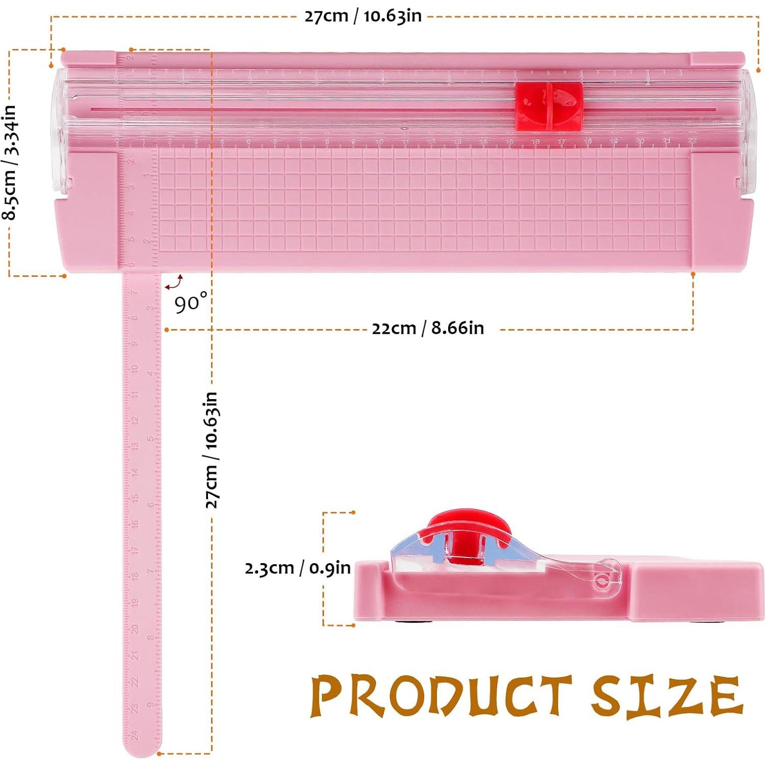 Cortador de Papel Compacto Joibabe Rosa para Manualidades