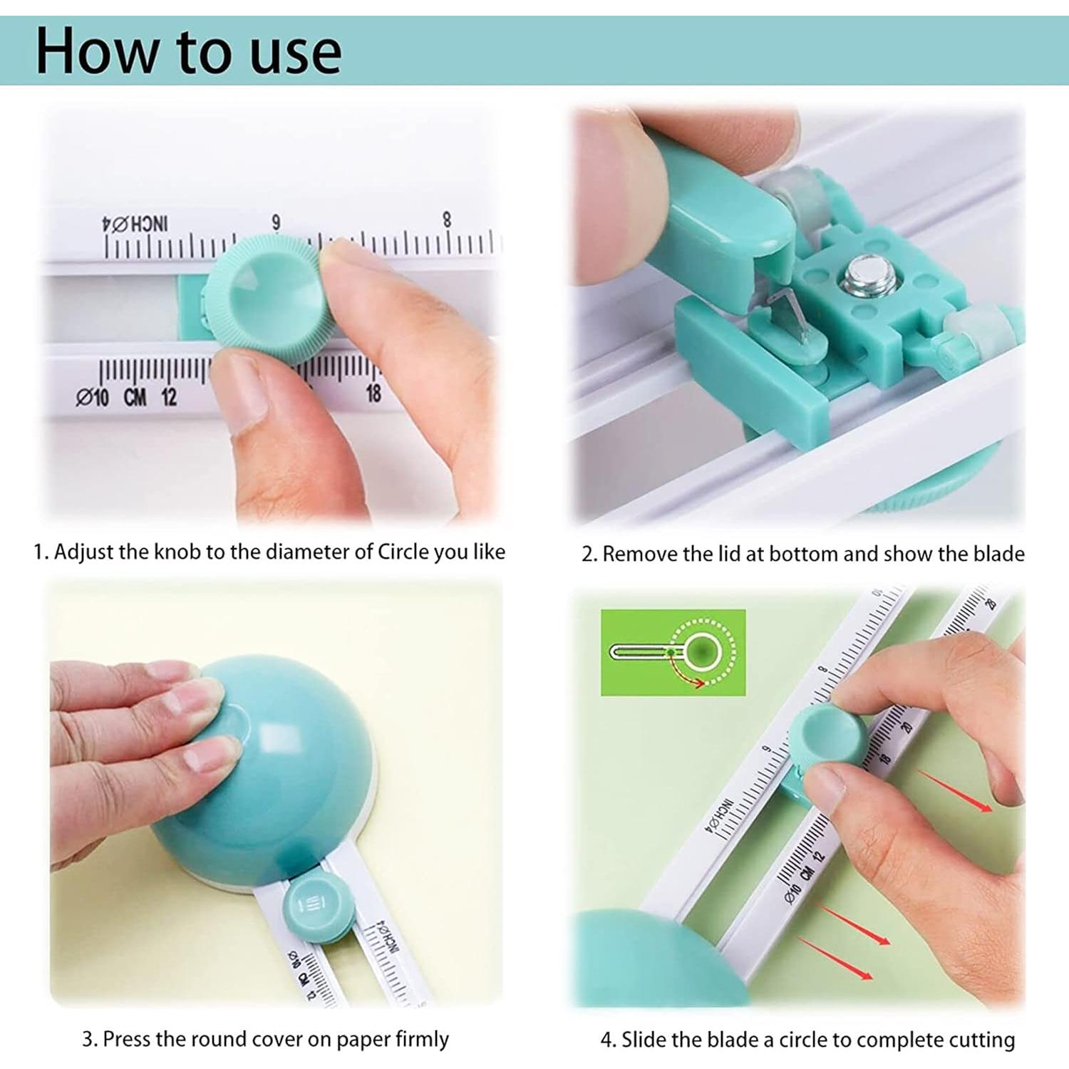 Cortador de Círculos HKKYO CC001 para Manualidades 10-31 cm