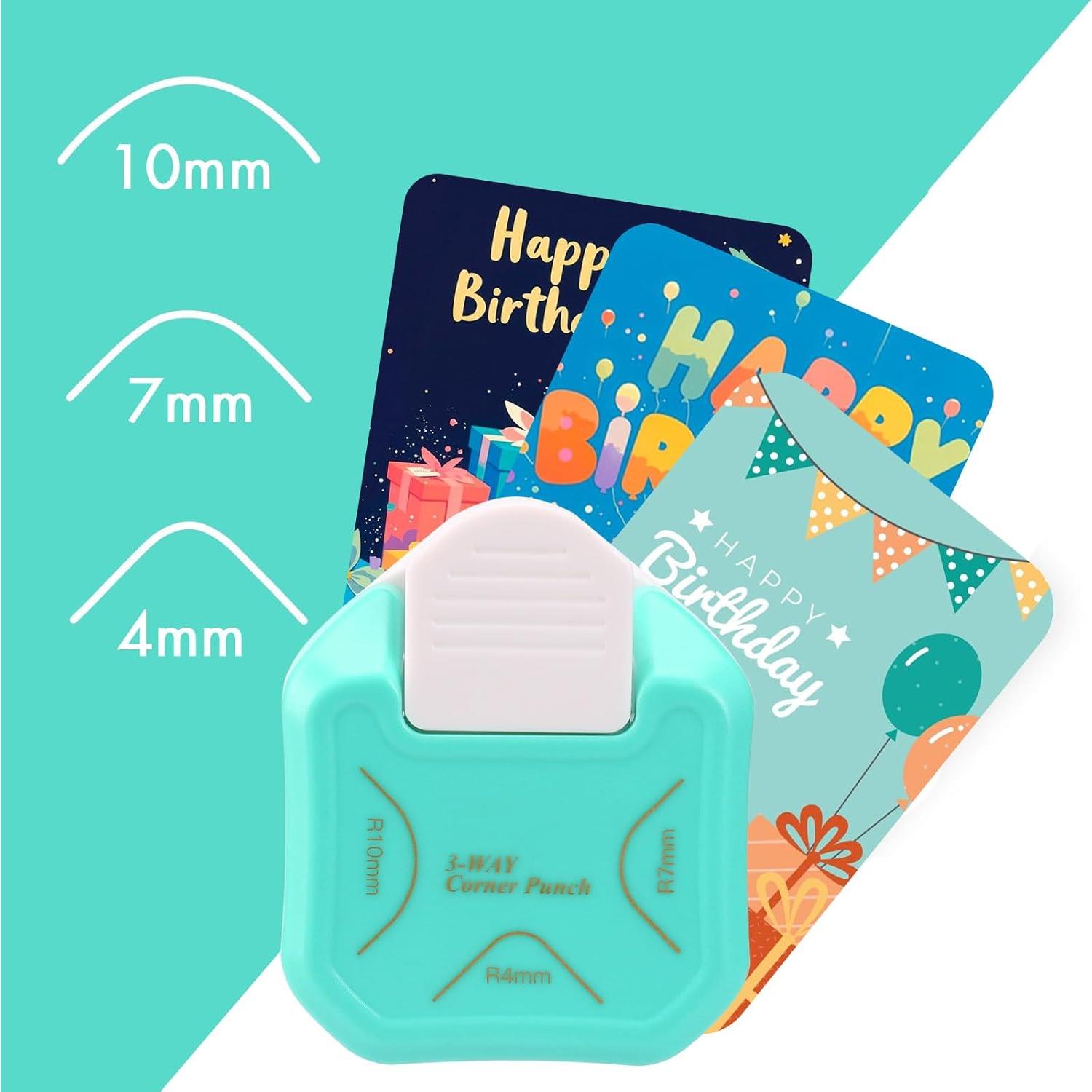 Troquelador de esquinas 3 en 1 HAUSTGO 4mm 7mm 10mm para manualidades