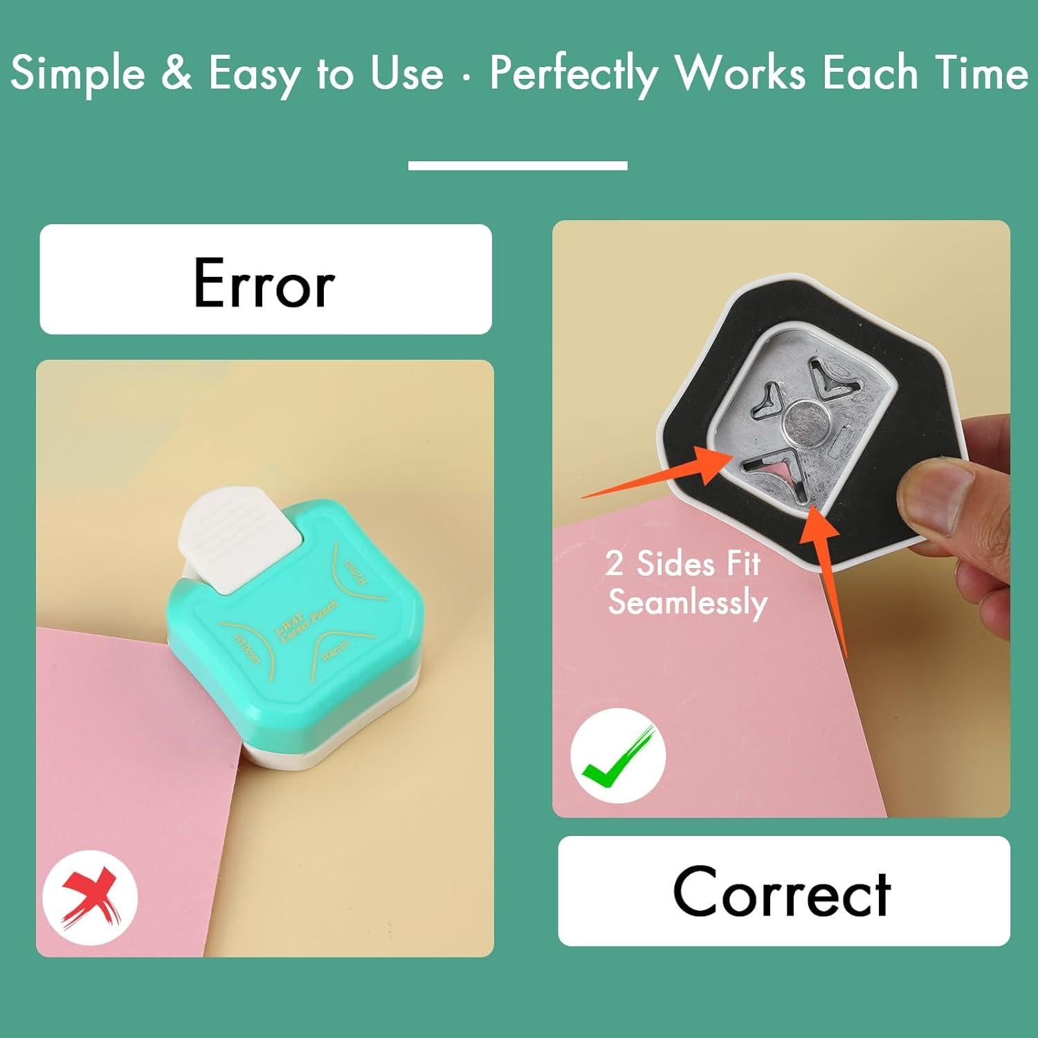 Troquelador de esquinas 3 en 1 HAUSTGO 4mm 7mm 10mm para manualidades