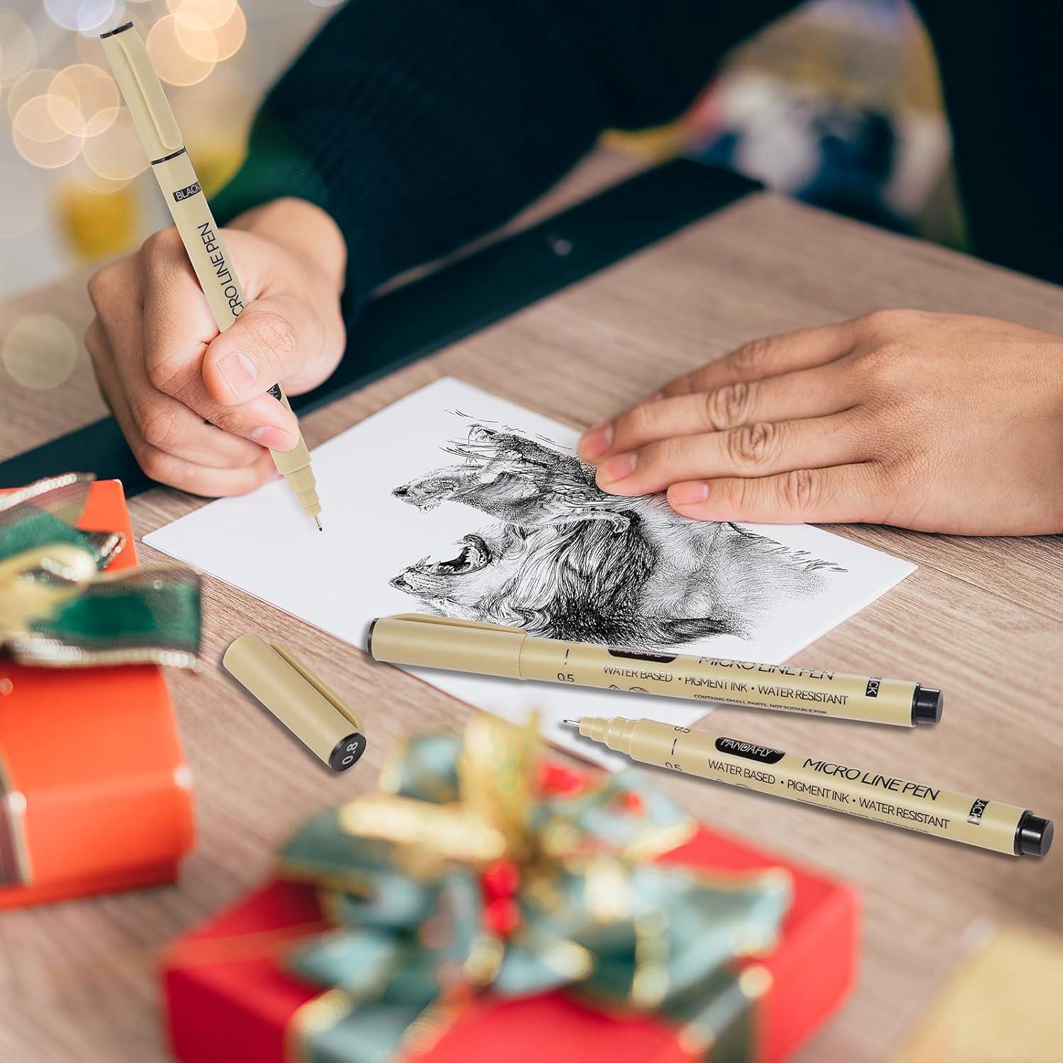 Bolígrafo Micro-Pen Negro PANDAFLY - 9 Tamaños Punta Fina