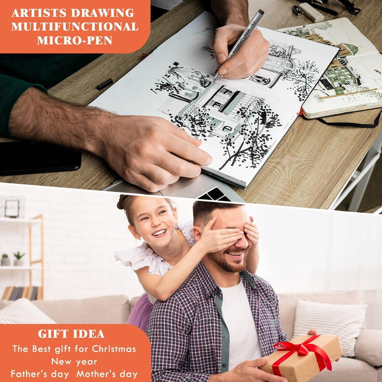 Set de Bolígrafos Fineliner Brusarth 9 Piezas Tinta Negra