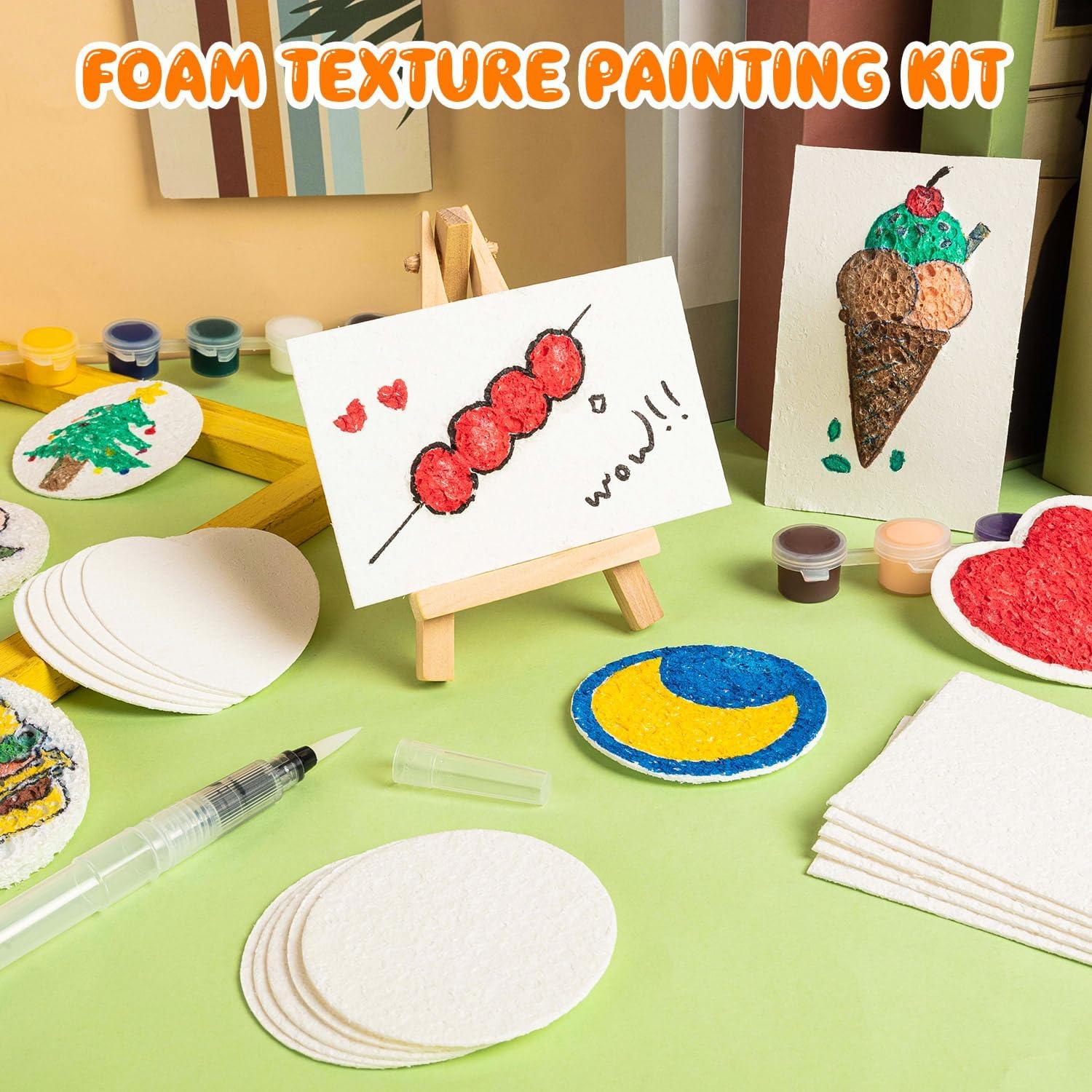 Kit de Pintura Texturizada 36 Pcs TCSYLSC con Pinceles y Papel 3D